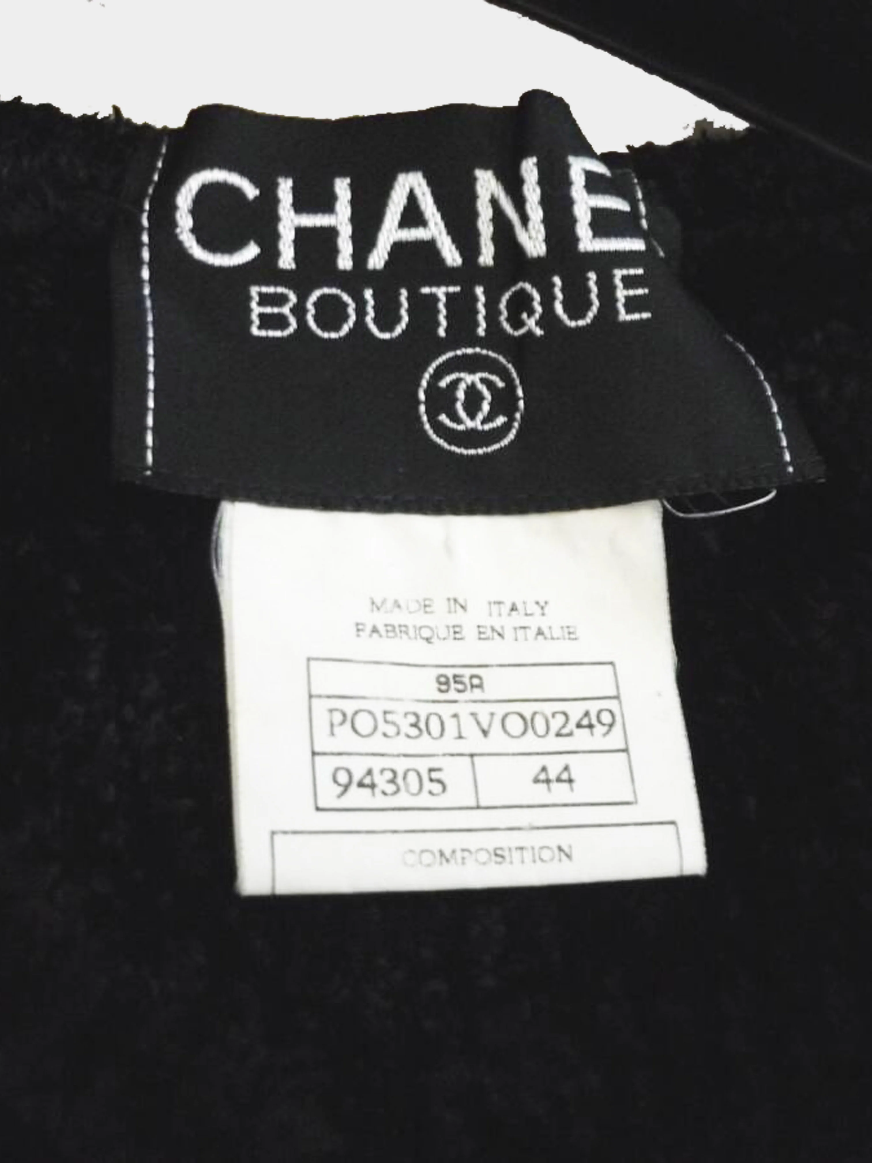 Chanel FW 1995 Rare Black COCO Mark Velvet Vest - Image 4