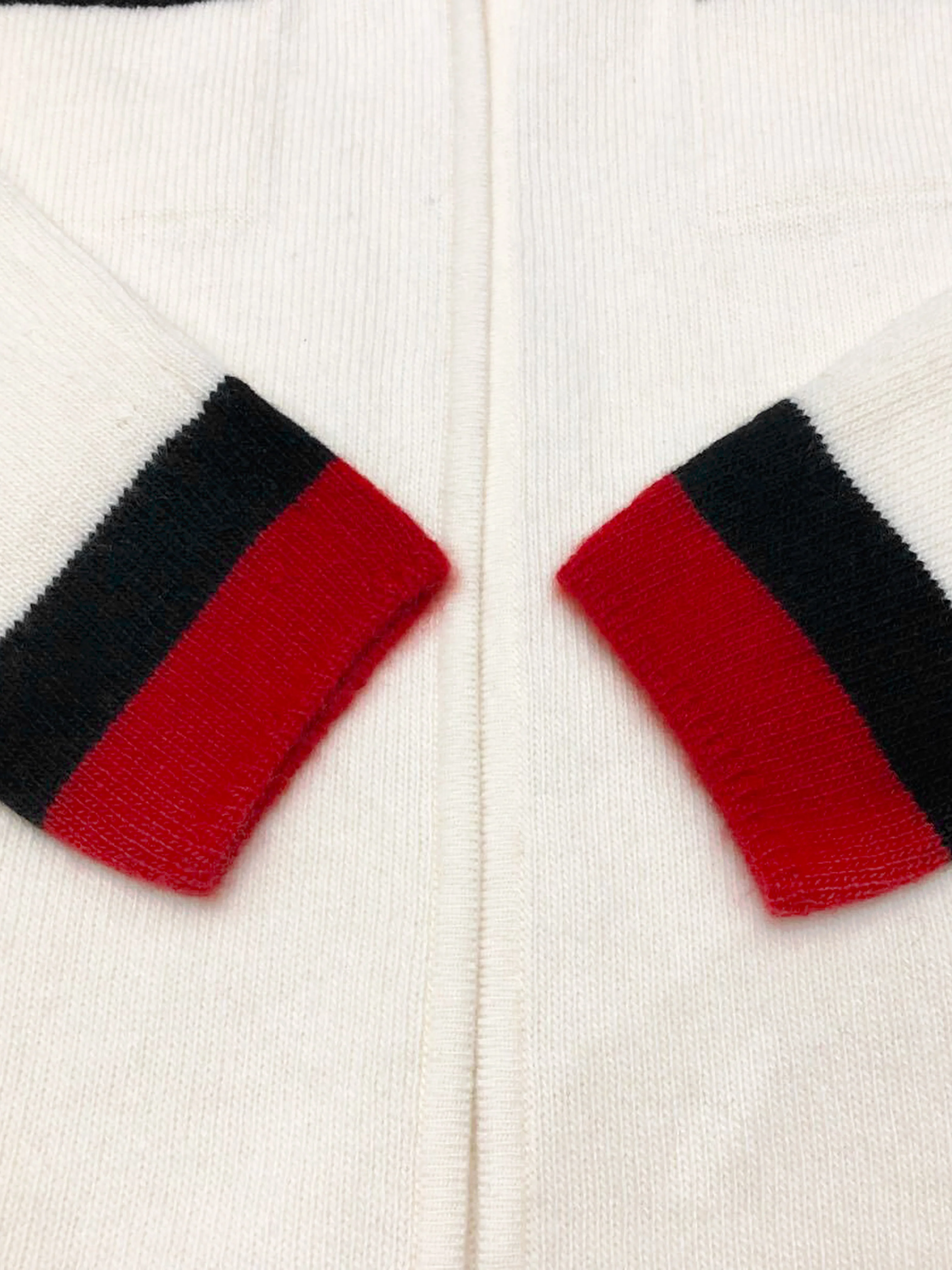 Chanel FW 2003 Off White with Black and Red Trim Cashmere Knit Cardigan - Image 3