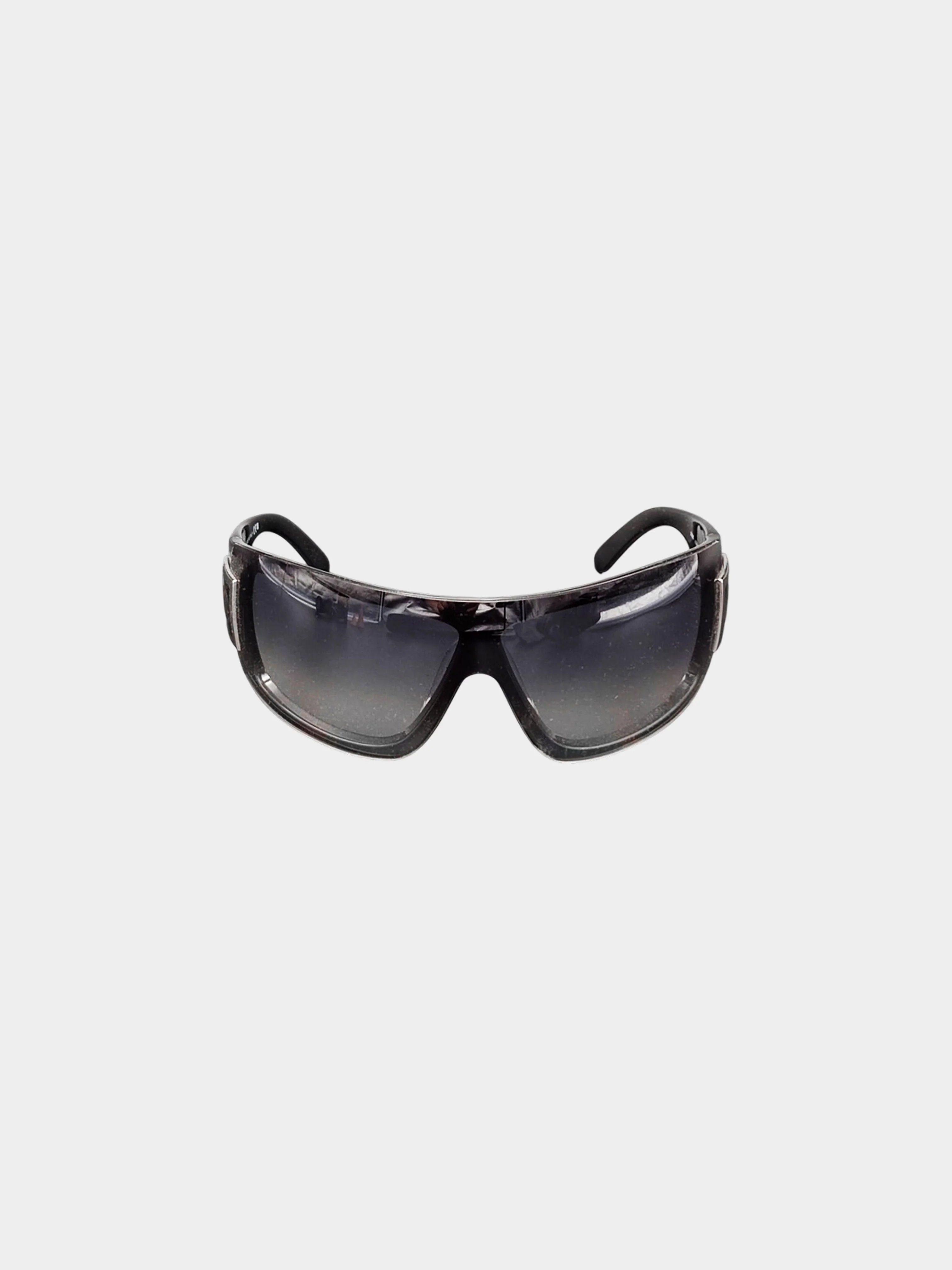 Chanel FW 2008 Black 5085 Wraparound Shield Sunglasses - Image 2