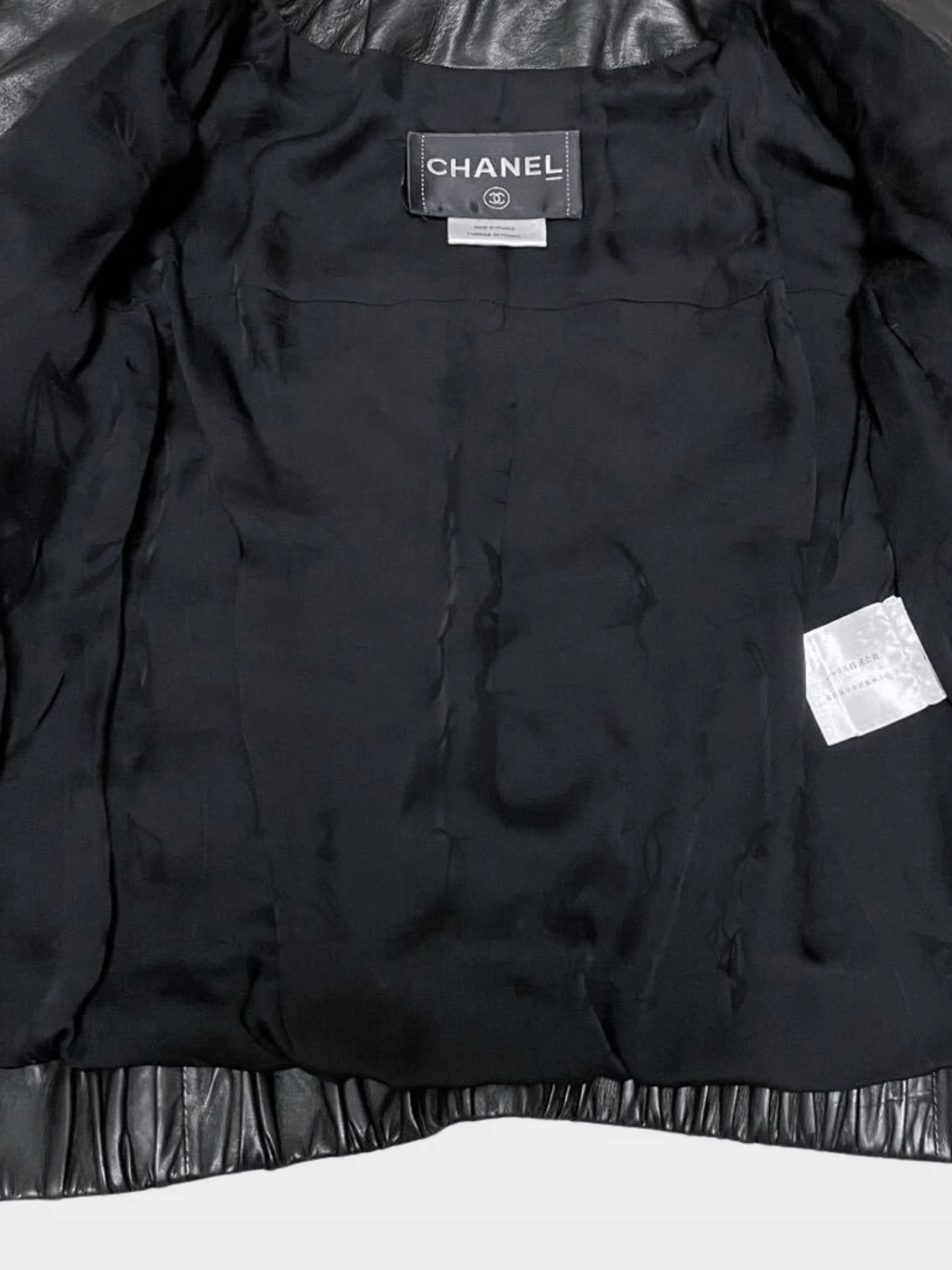 Chanel FW 2015 Black Leather Quilted Jacket - Image 6