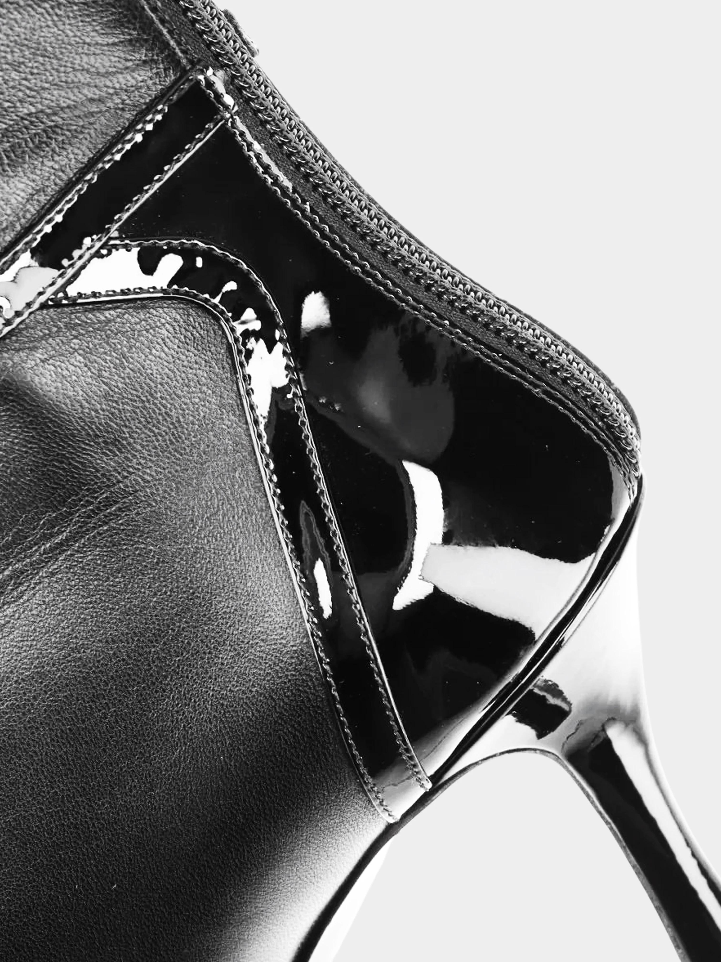 Chanel FW 2020 Black Leather and Patent Charms-embellished Short Boots - Image 6