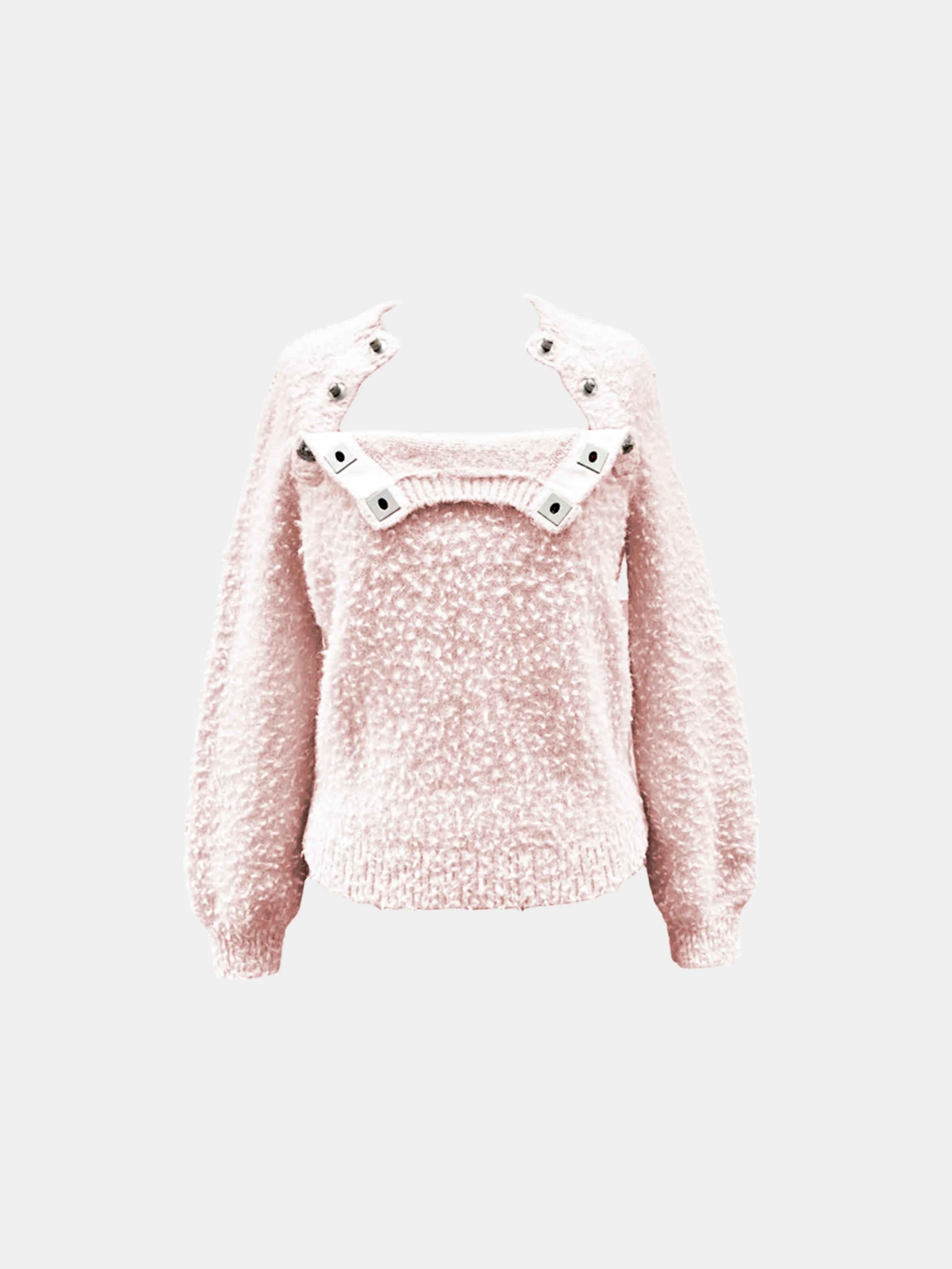Chanel FW 2021 Light Pink Alpaca Wool CC Turn Lock Sweater - Image 2