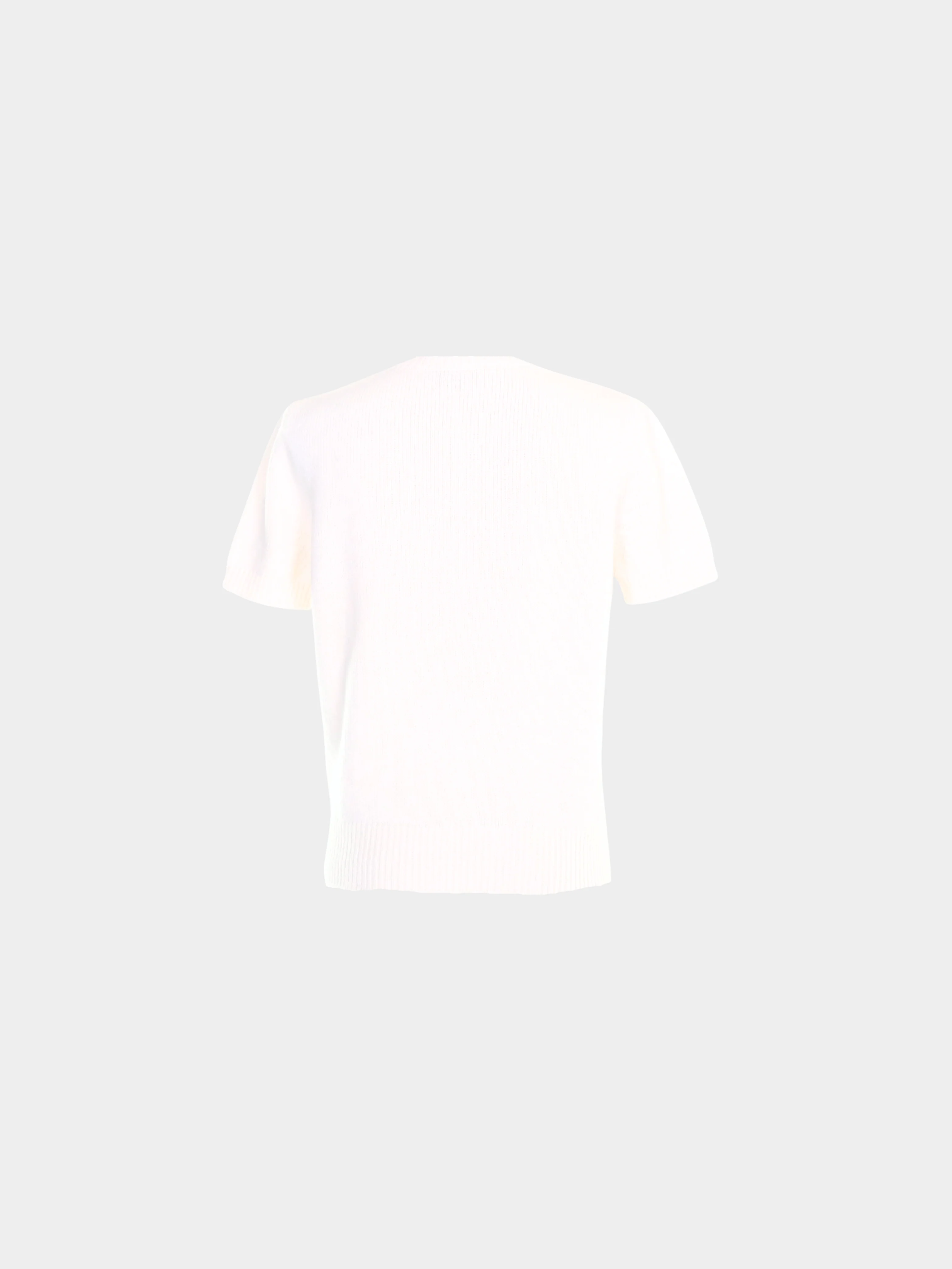 Chanel FW 2023 White Cashmere Short Sleeve Jumper - Image 2