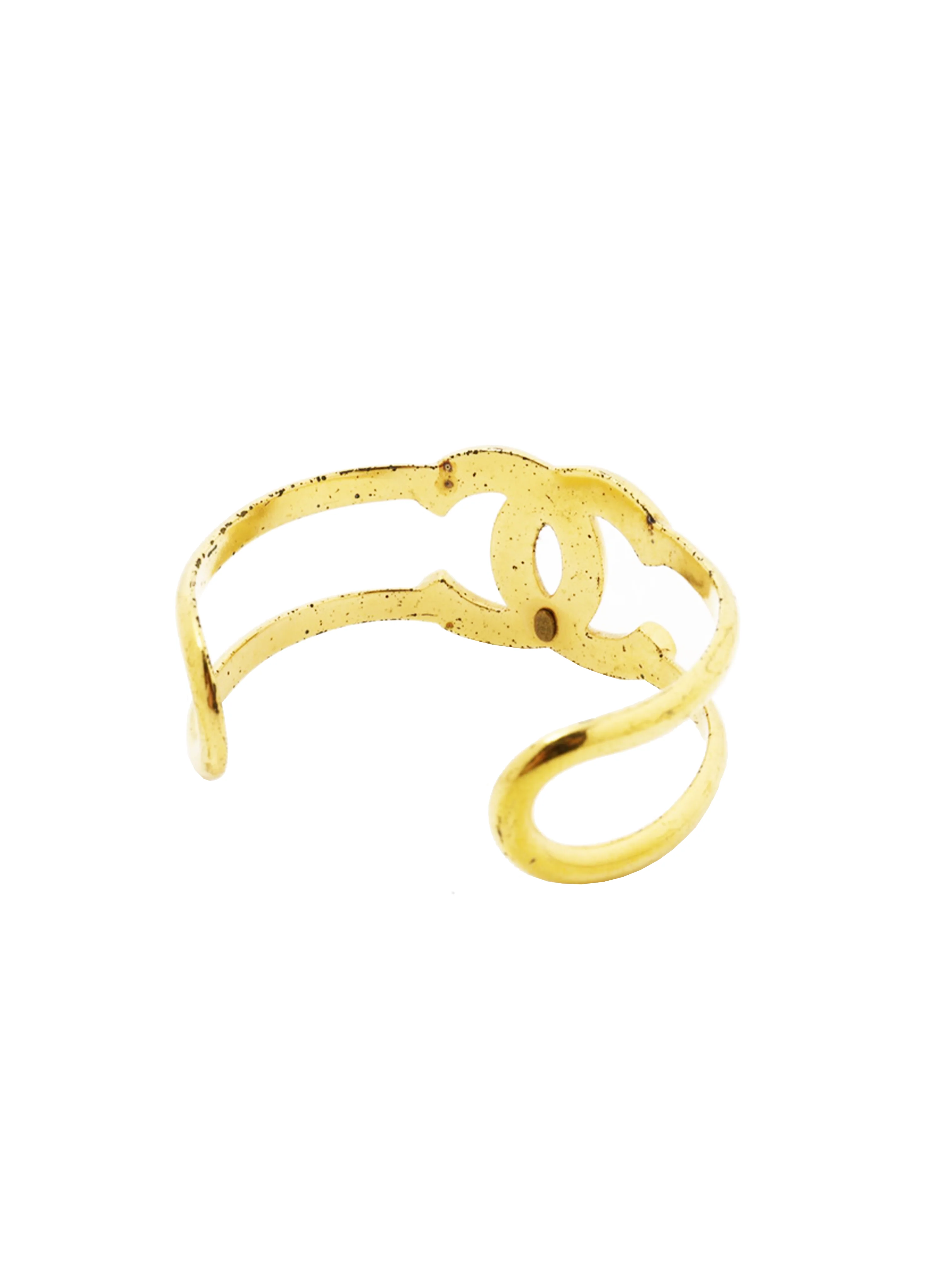 Chanel 2000s Gold CC Wrap Bangle - Image 2