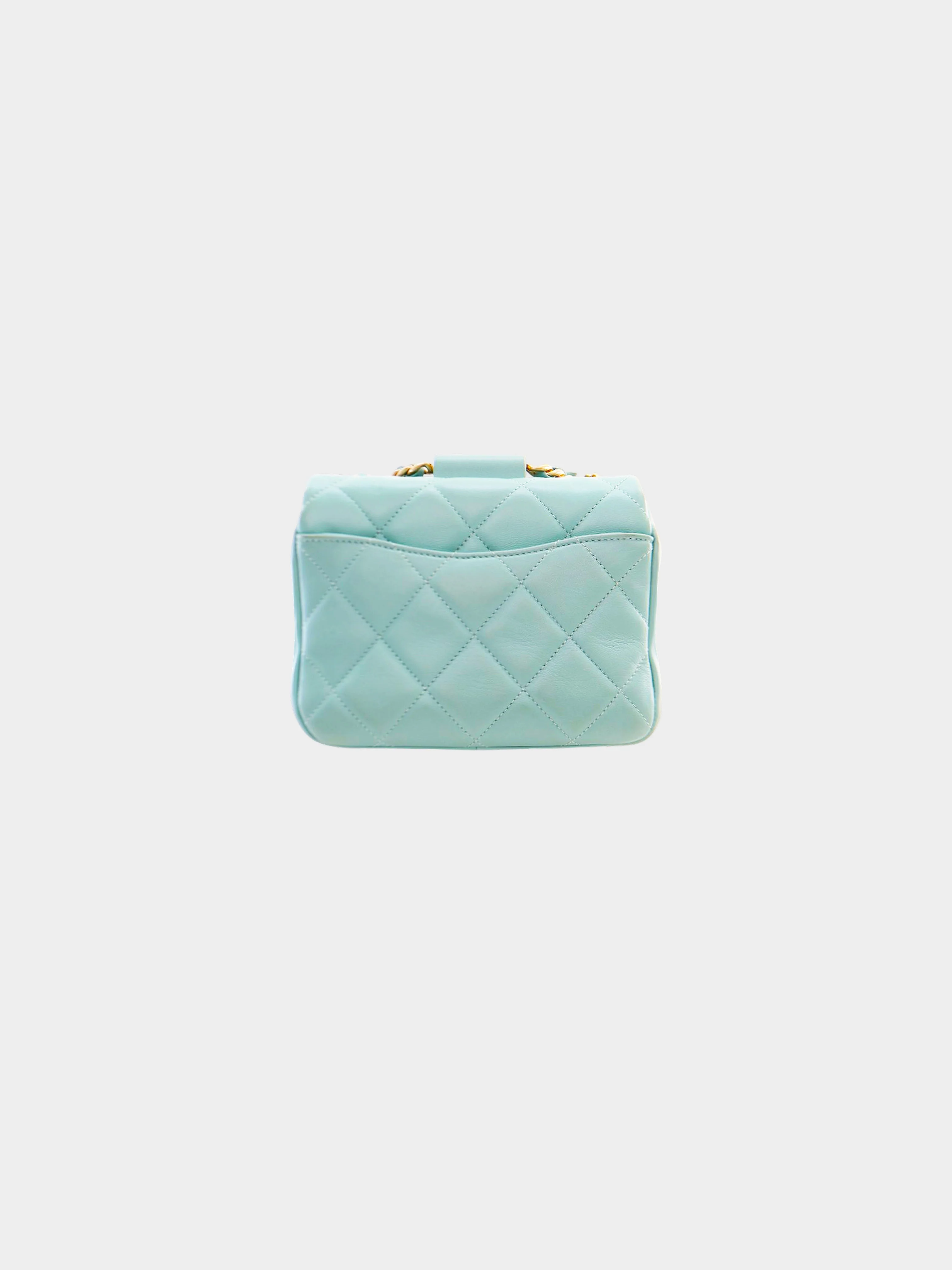 Chanel Late 2019-2020 Blue Lambskin In The Loop Mini Flap Bag - Image 2