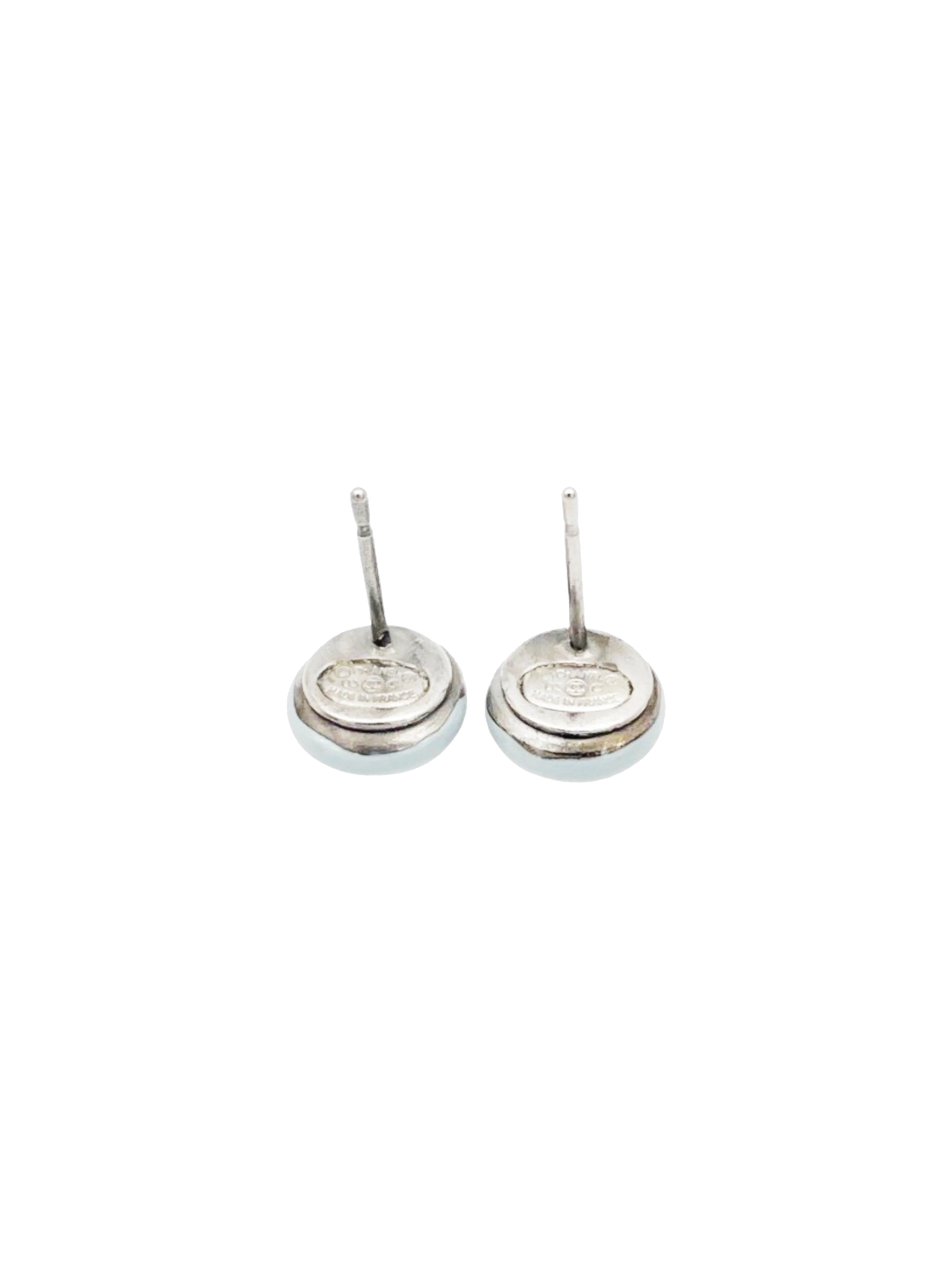 Chanel 2000s Mini Round Coco Blue Earring - Image 2