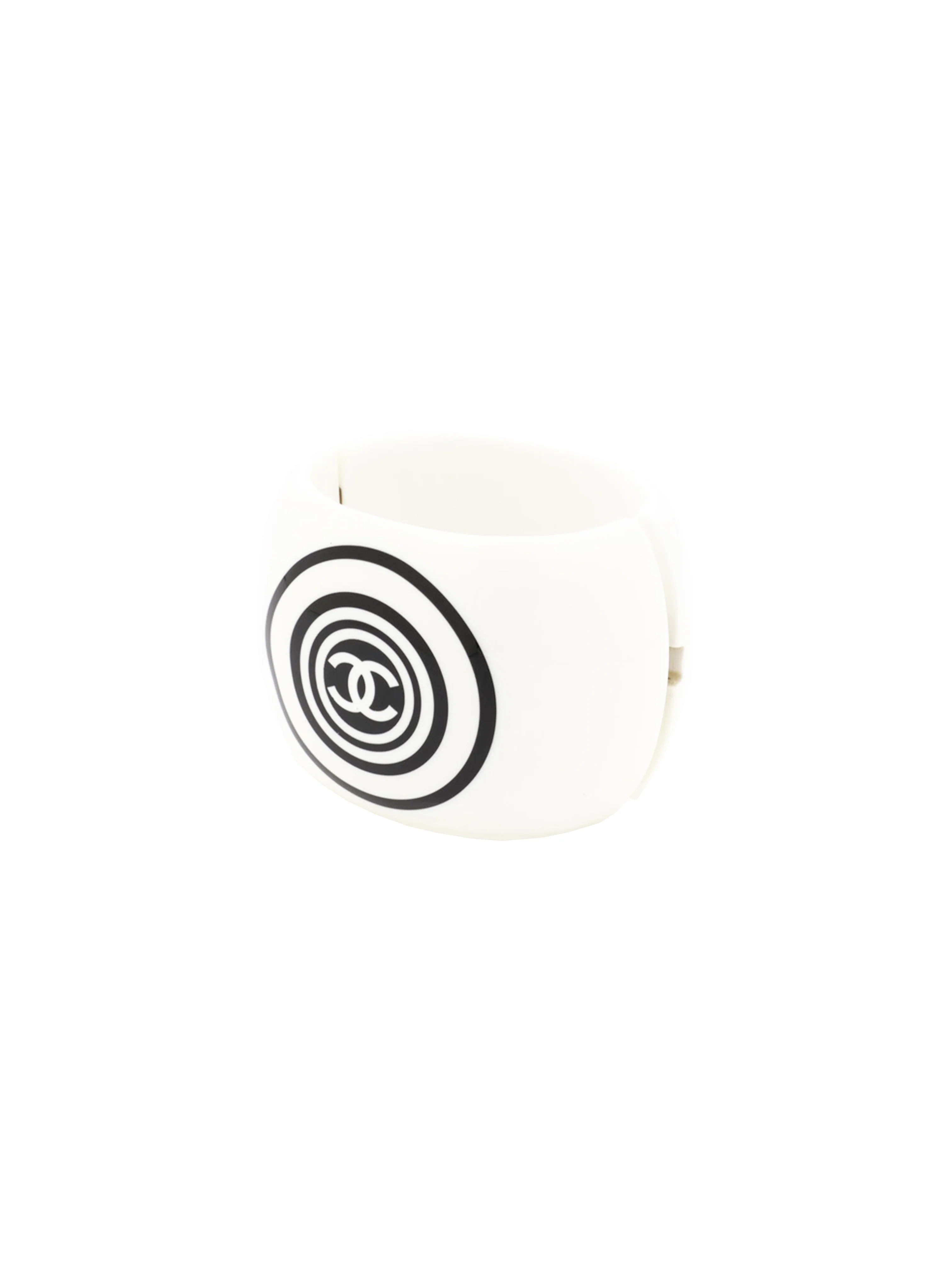 Chanel 2000s Optical Illusion Resin White Bracelet - Image 2