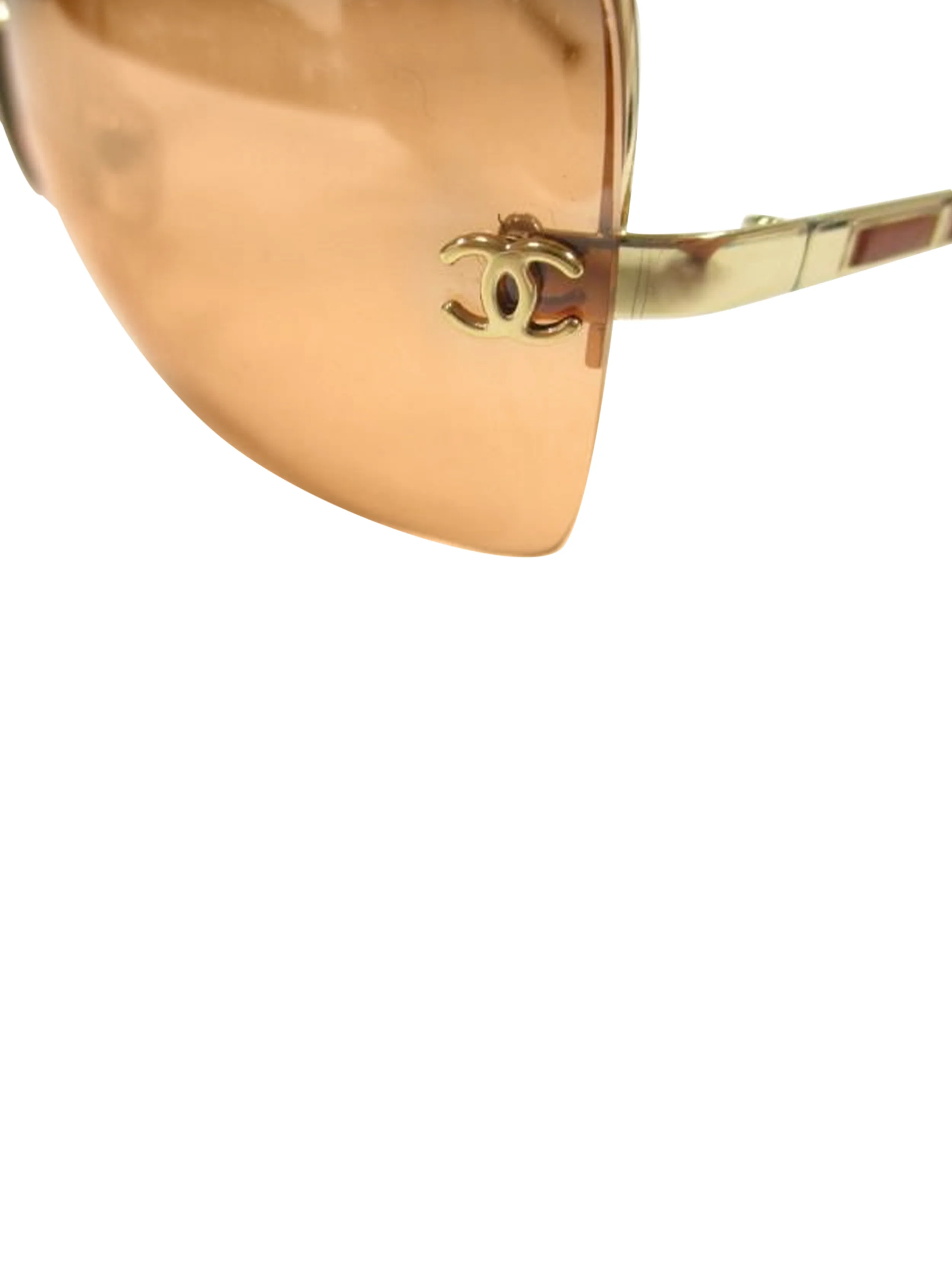 Chanel 2000s Orange Frameless Sunglasses - Image 3