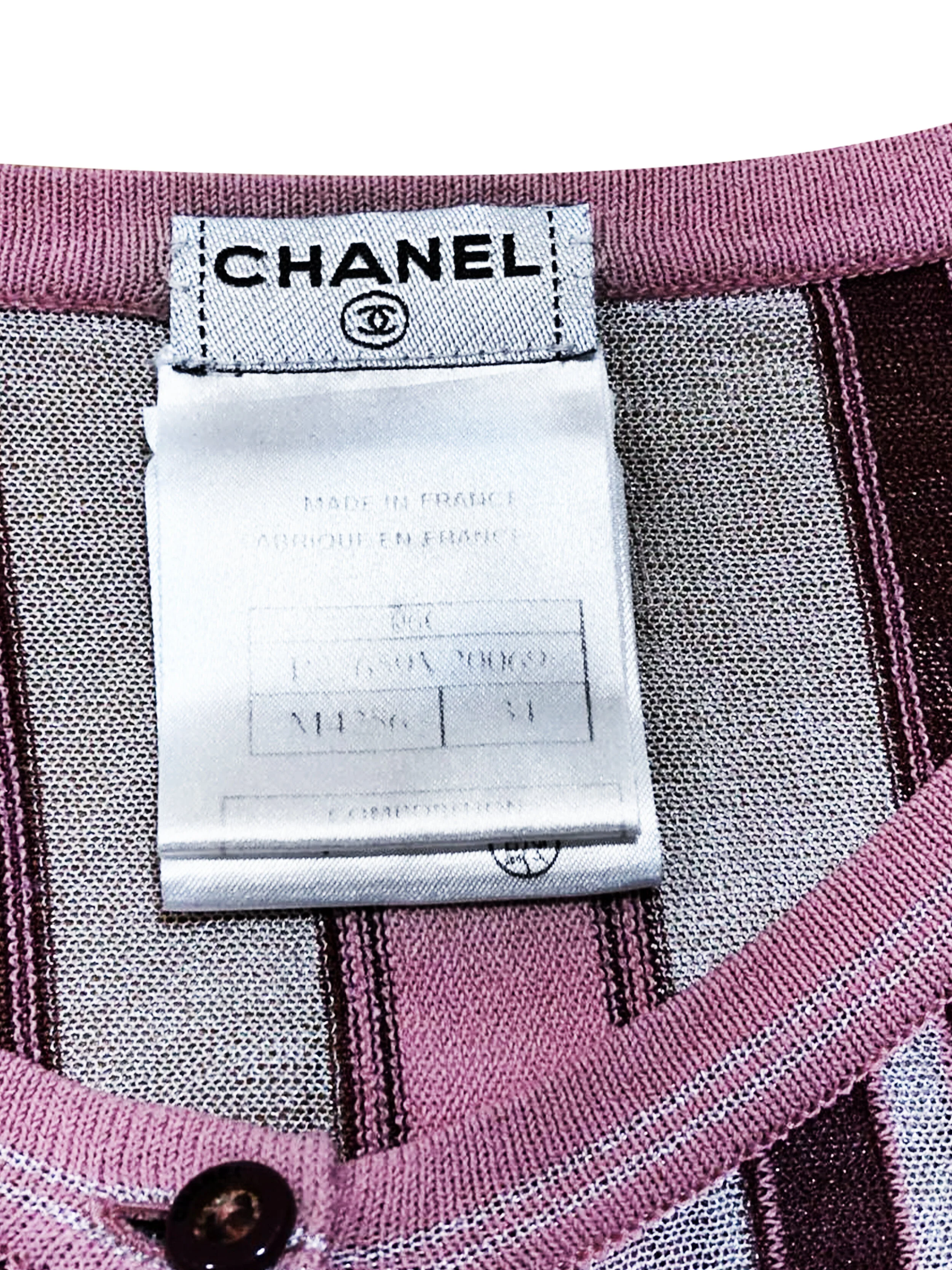 Chanel 2000s Pink Knit Stripe Set - Image 3