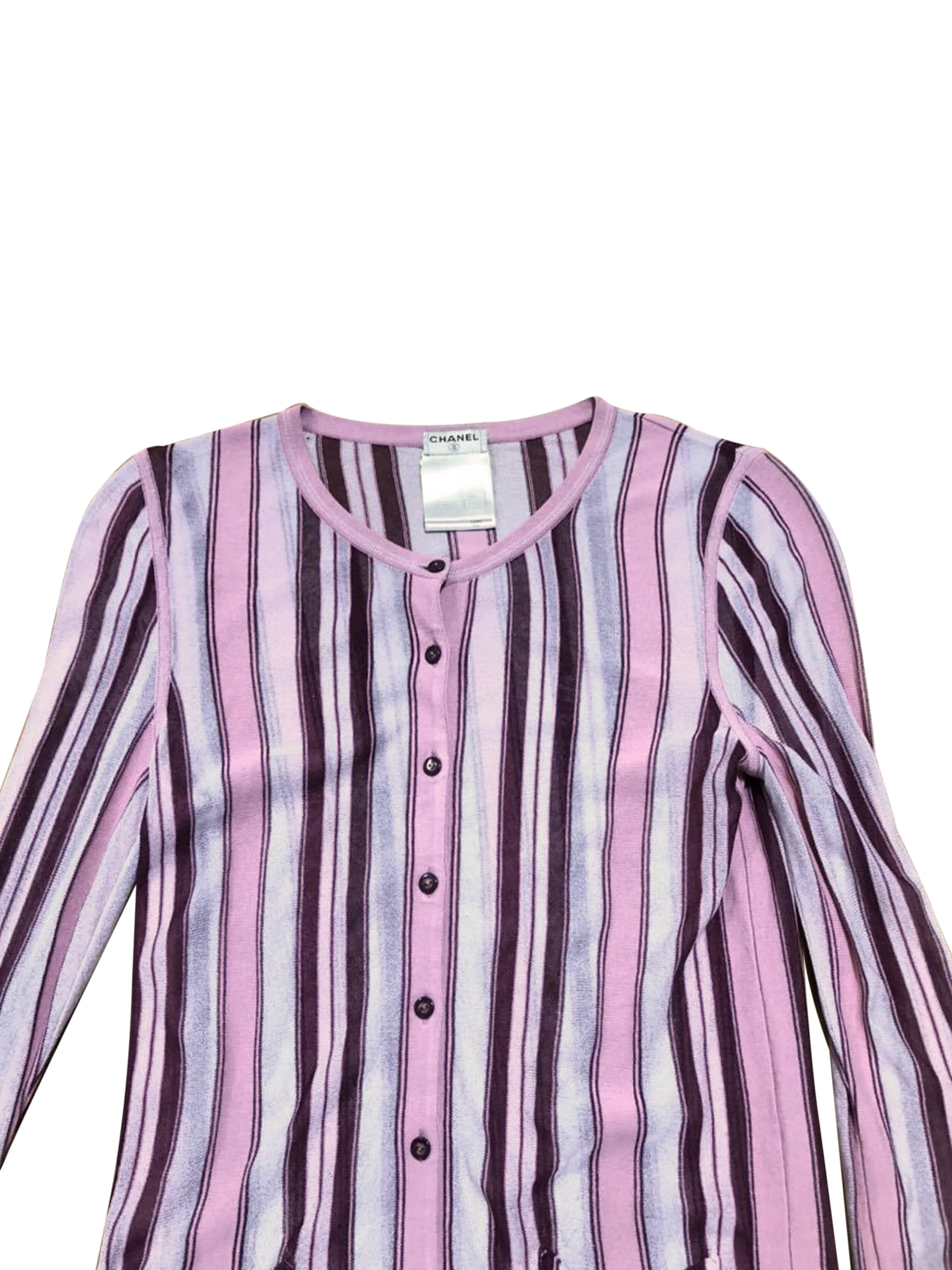 Chanel 2000s Pink Knit Stripe Set - Image 4