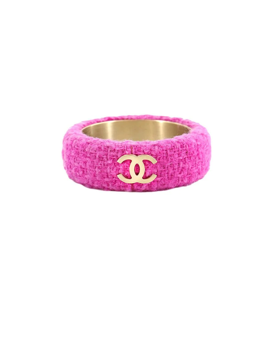 Chanel 2000s Pink Tweed SS Bangle