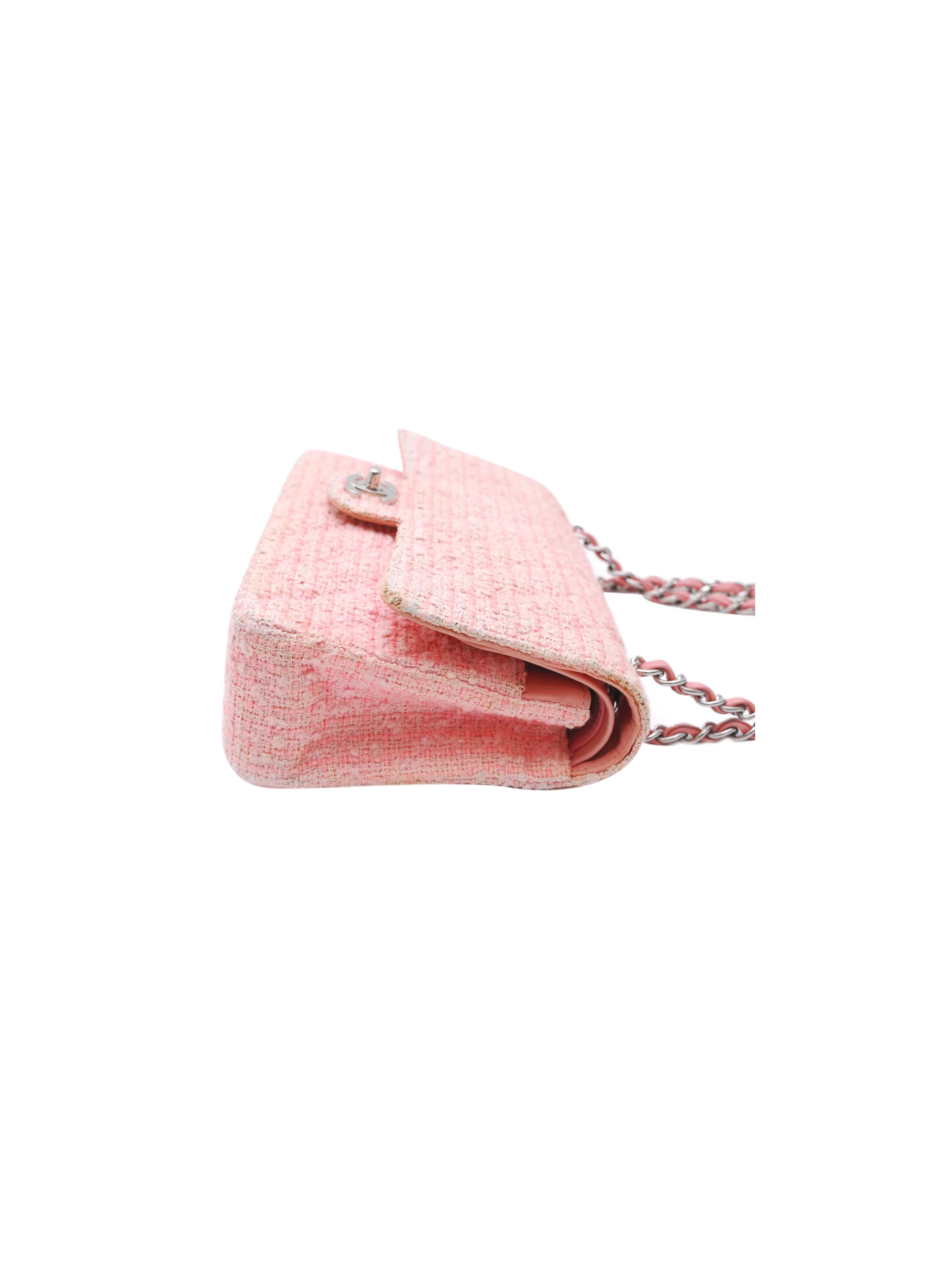 Chanel 2000s SS Rare Pink Tweed Flap - Image 3