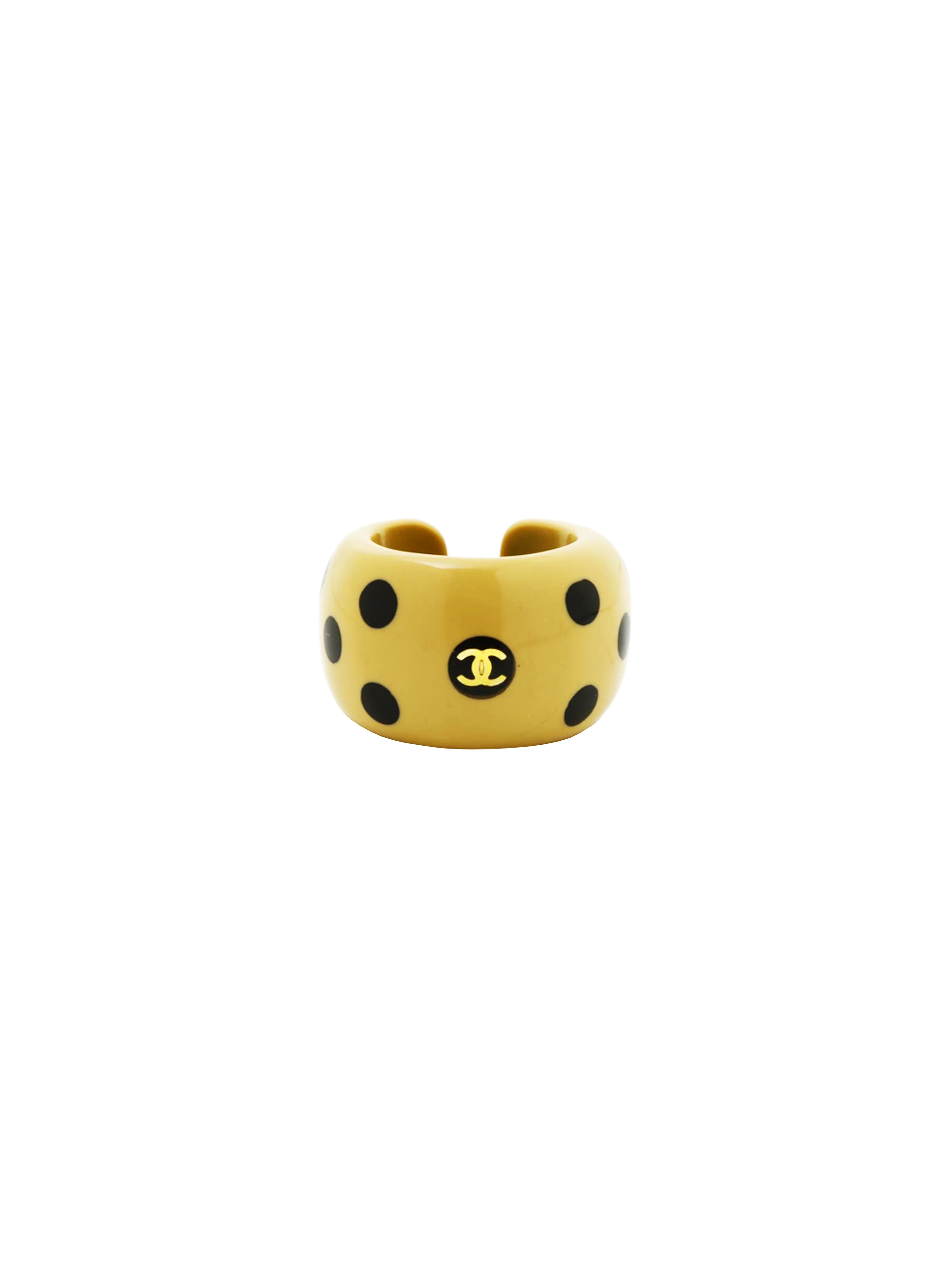 Chanel 2000s Polka Dot Pattern Coco Mark Cuff