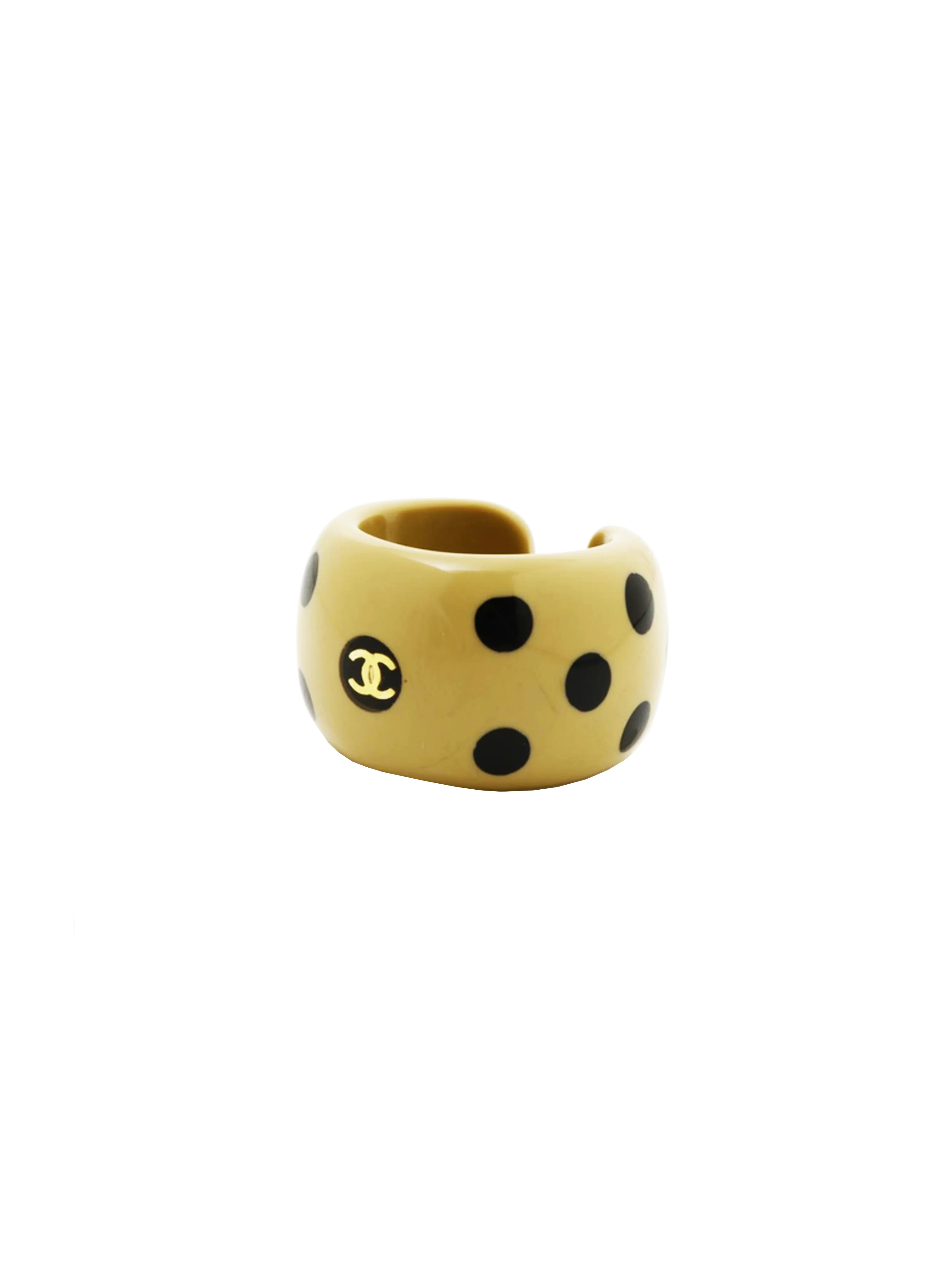 Chanel 2000s Polka Dot Pattern Coco Mark Cuff - Image 2