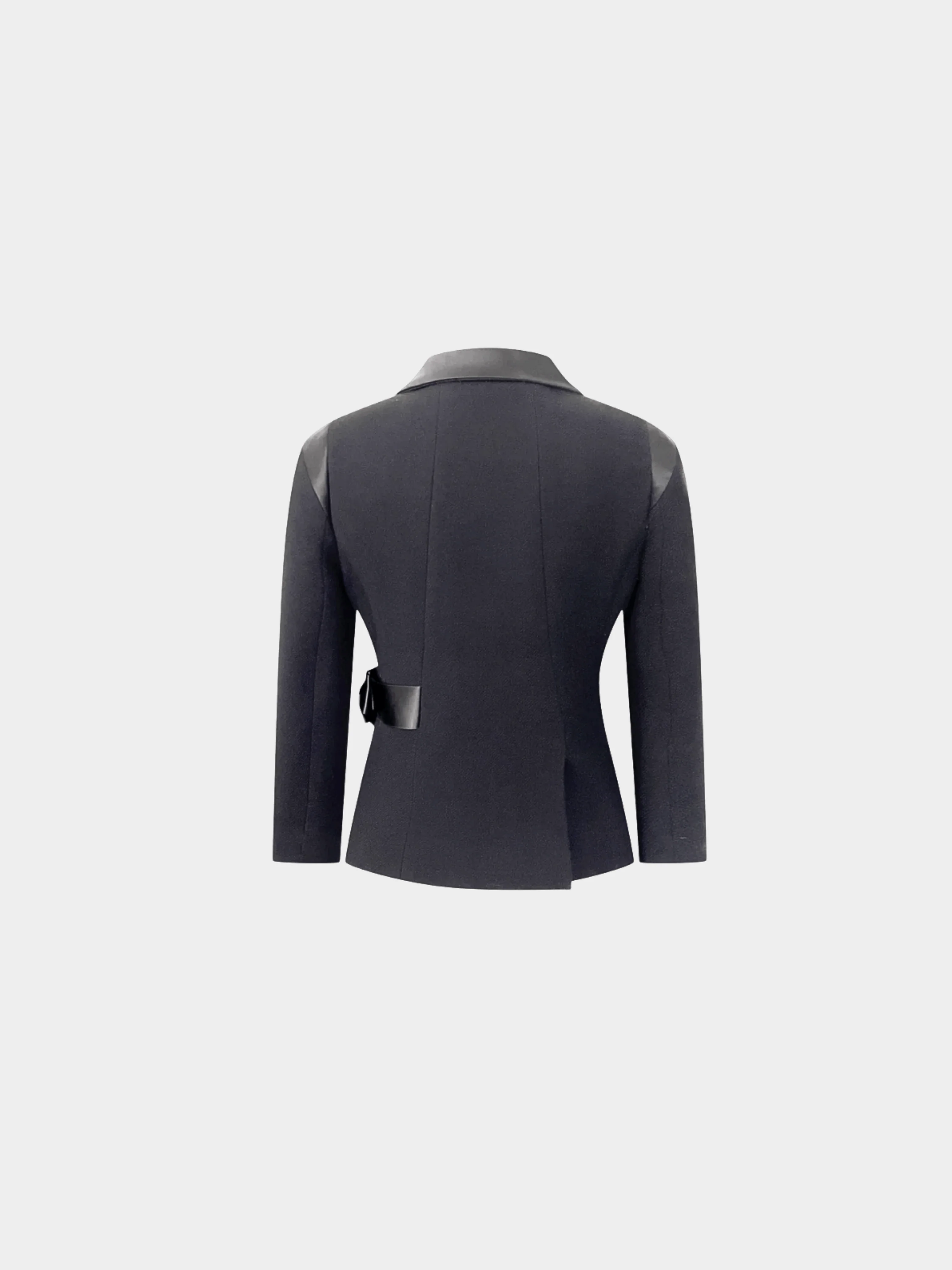 Chanel Pre-Fall 2008 by Karl Lagerfeld Black Silk Bow Wool Jacket - Image 2