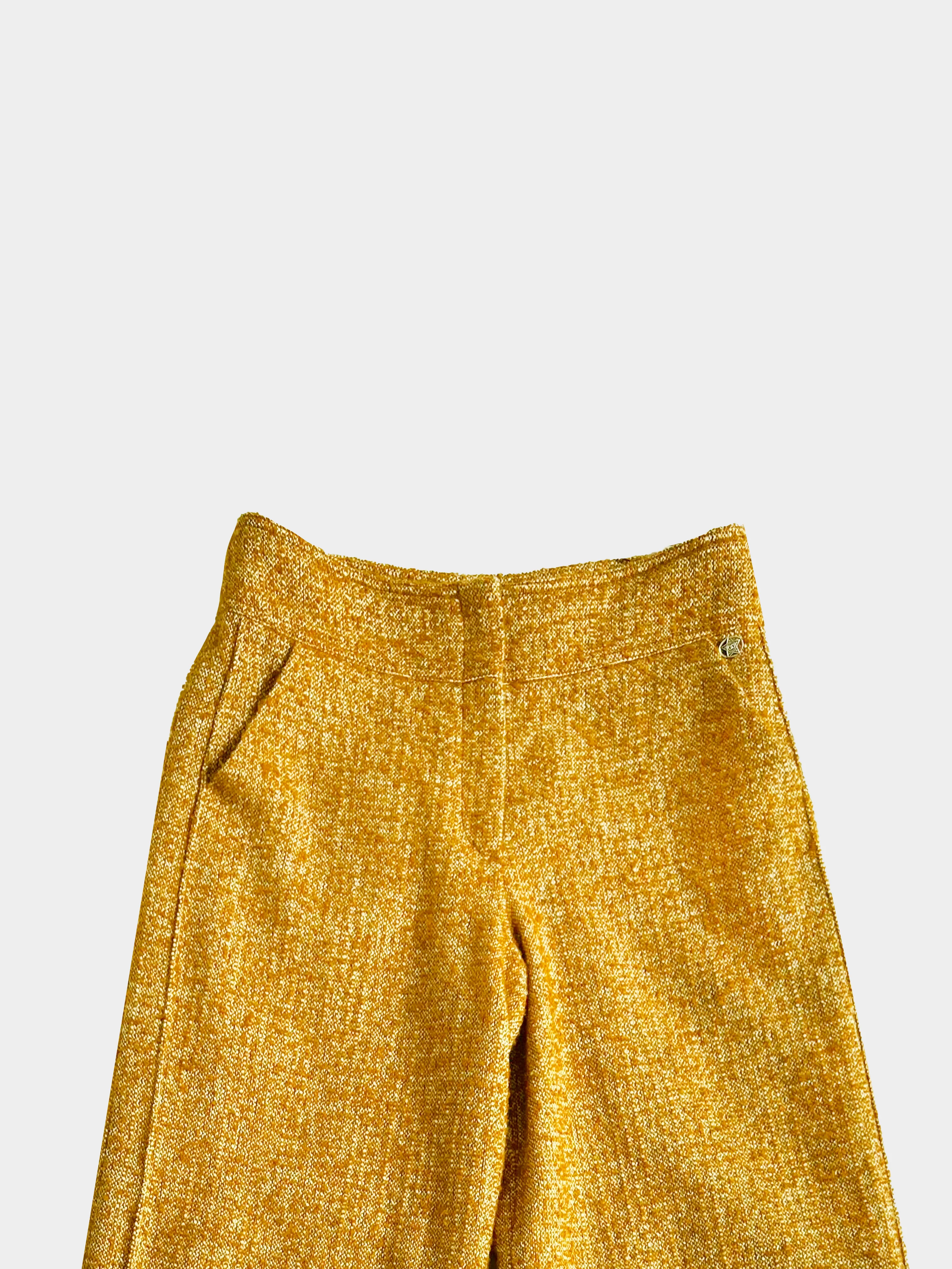 Chanel Pre-Fall 2014 Dallas Yellow Tweed Trousers - Image 4