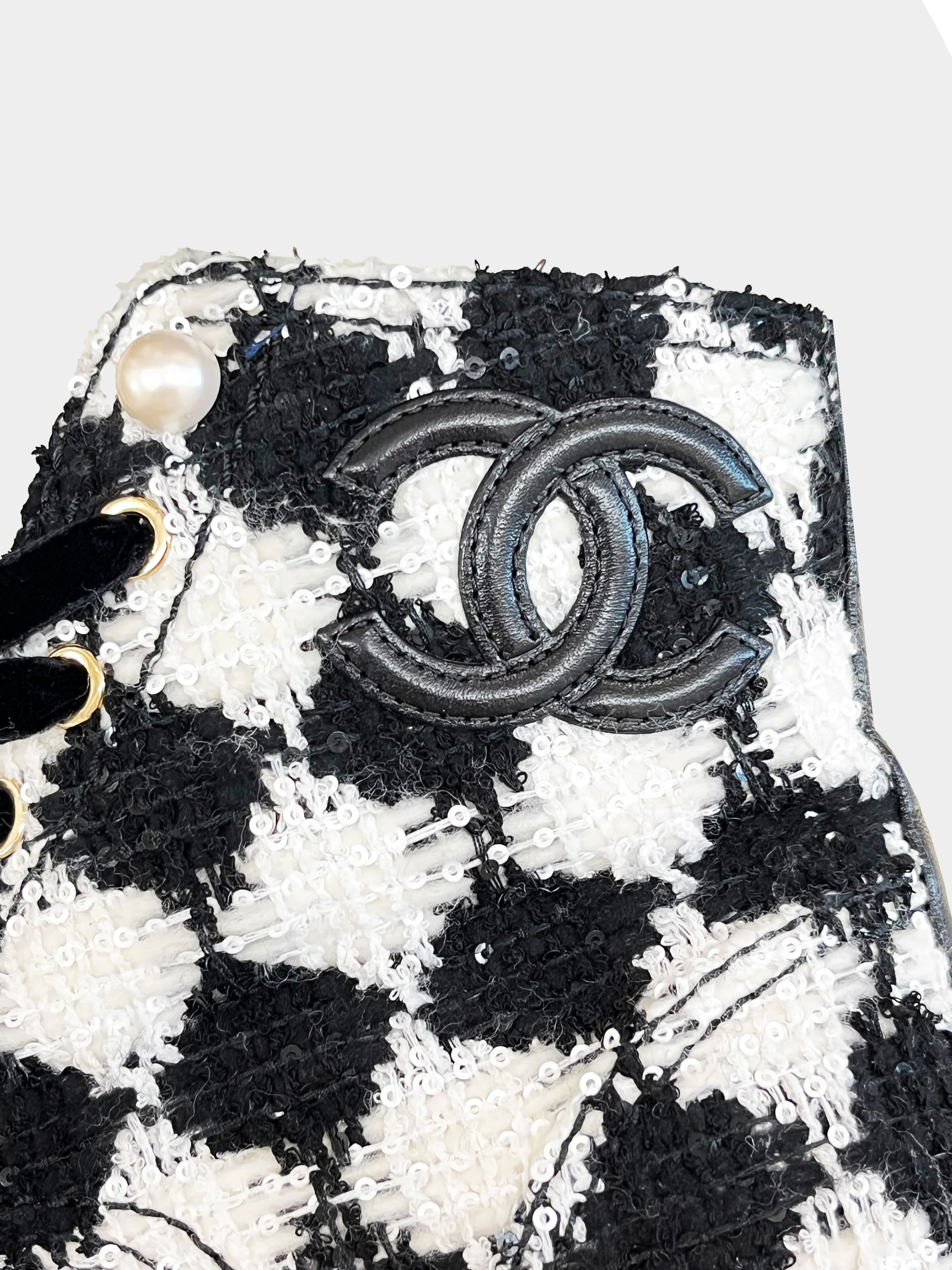 Chanel Pre-Fall 2021 Houndstooth Tweed Combat Boots - Image 4