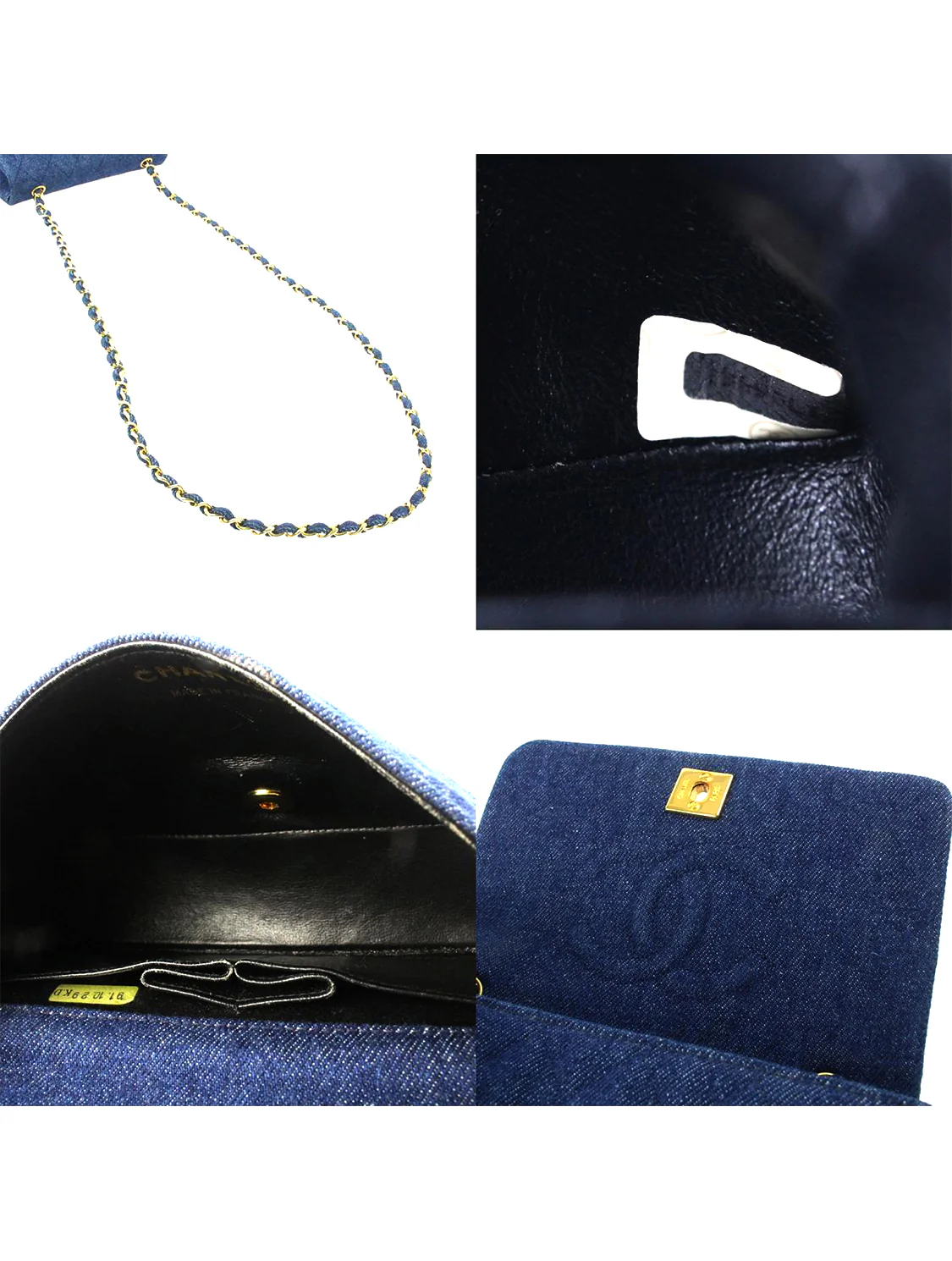 Chanel 2000s Rare Denim Gold Chain Flap - Image 6
