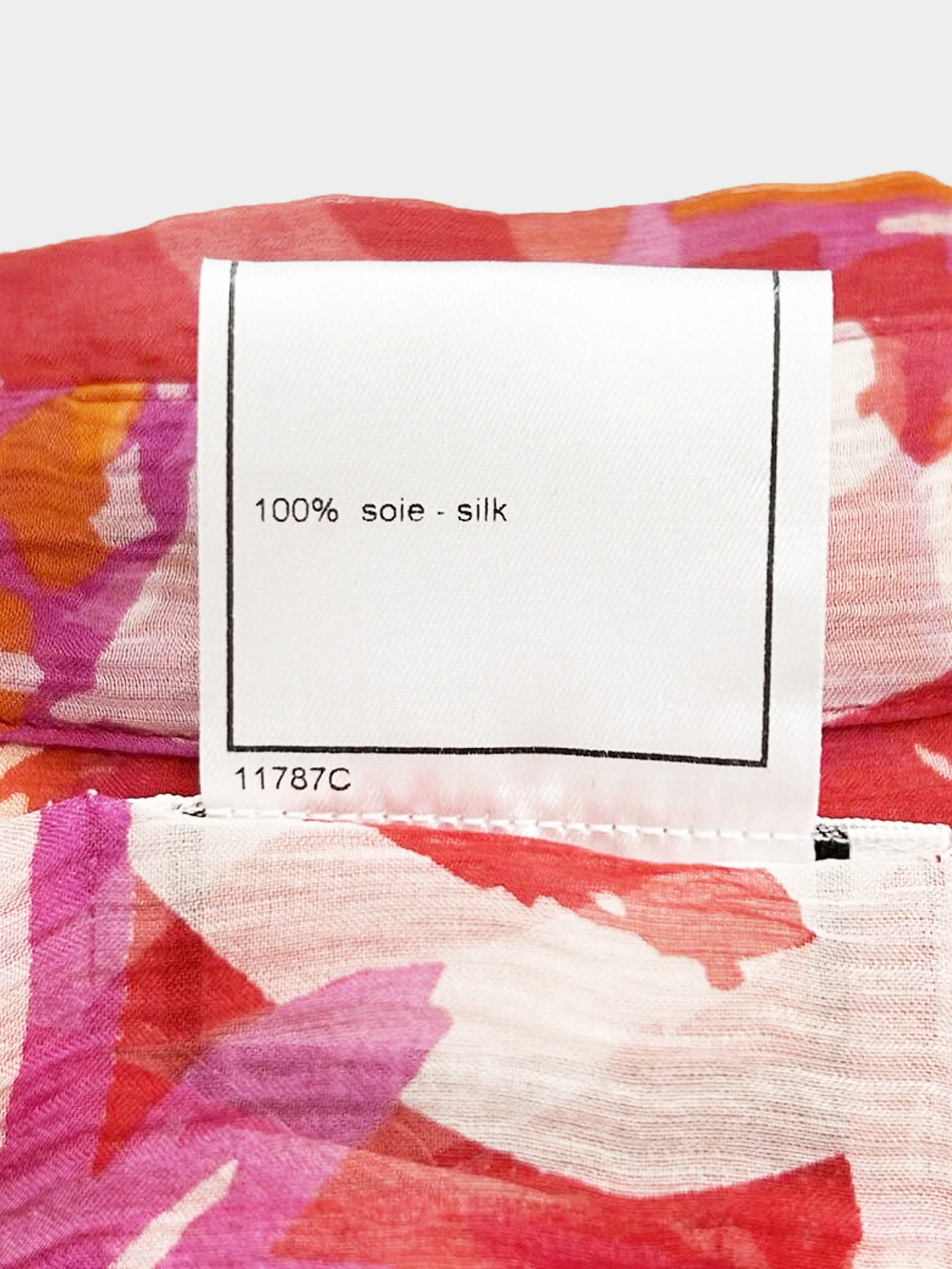 Chanel Rare SS 2001 Tropical Red Floral Button-up Shirt - Image 6