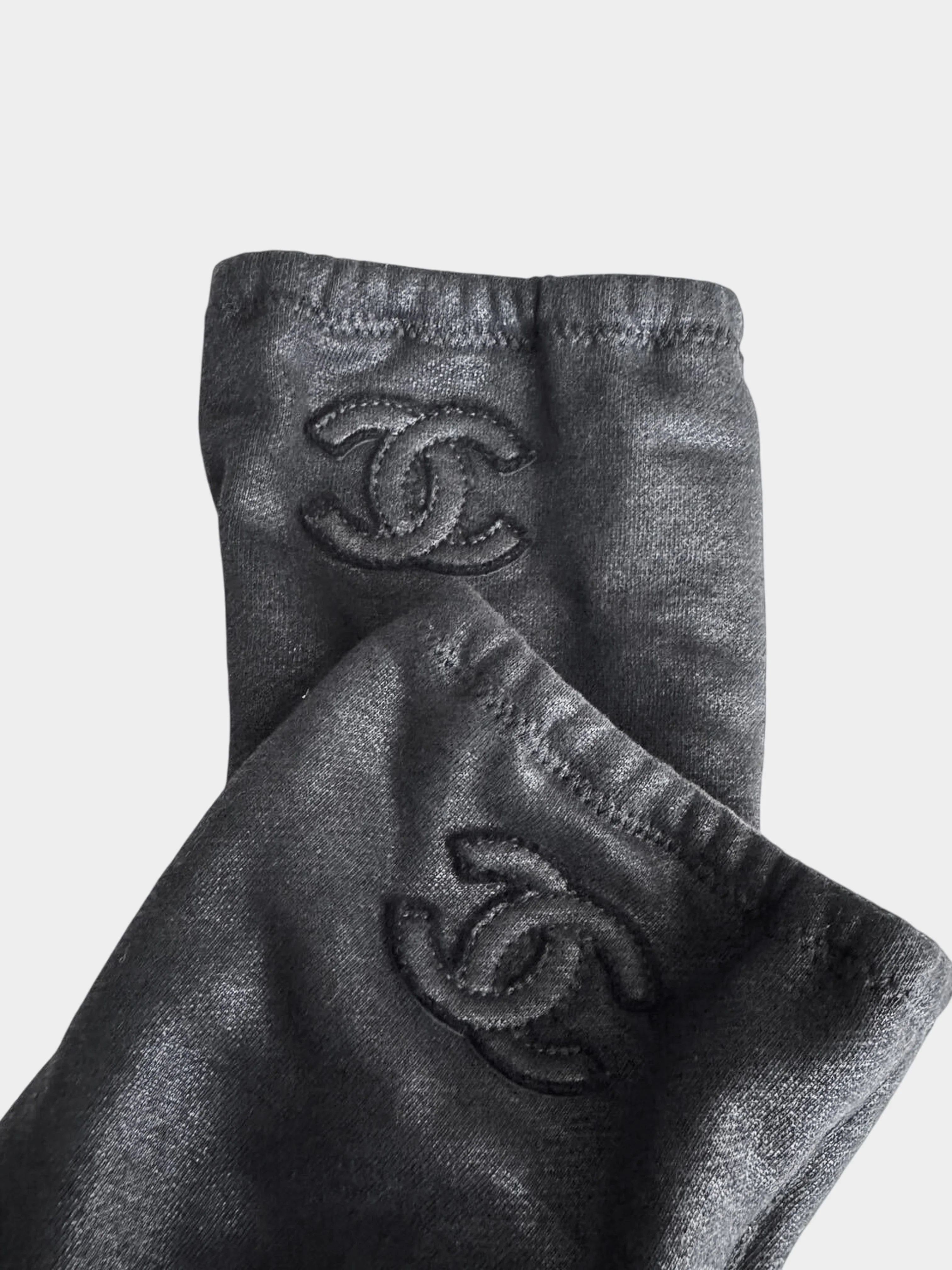 Chanel Resort 2008 Black Waxed Cotton Peep-toe Boots - Image 4
