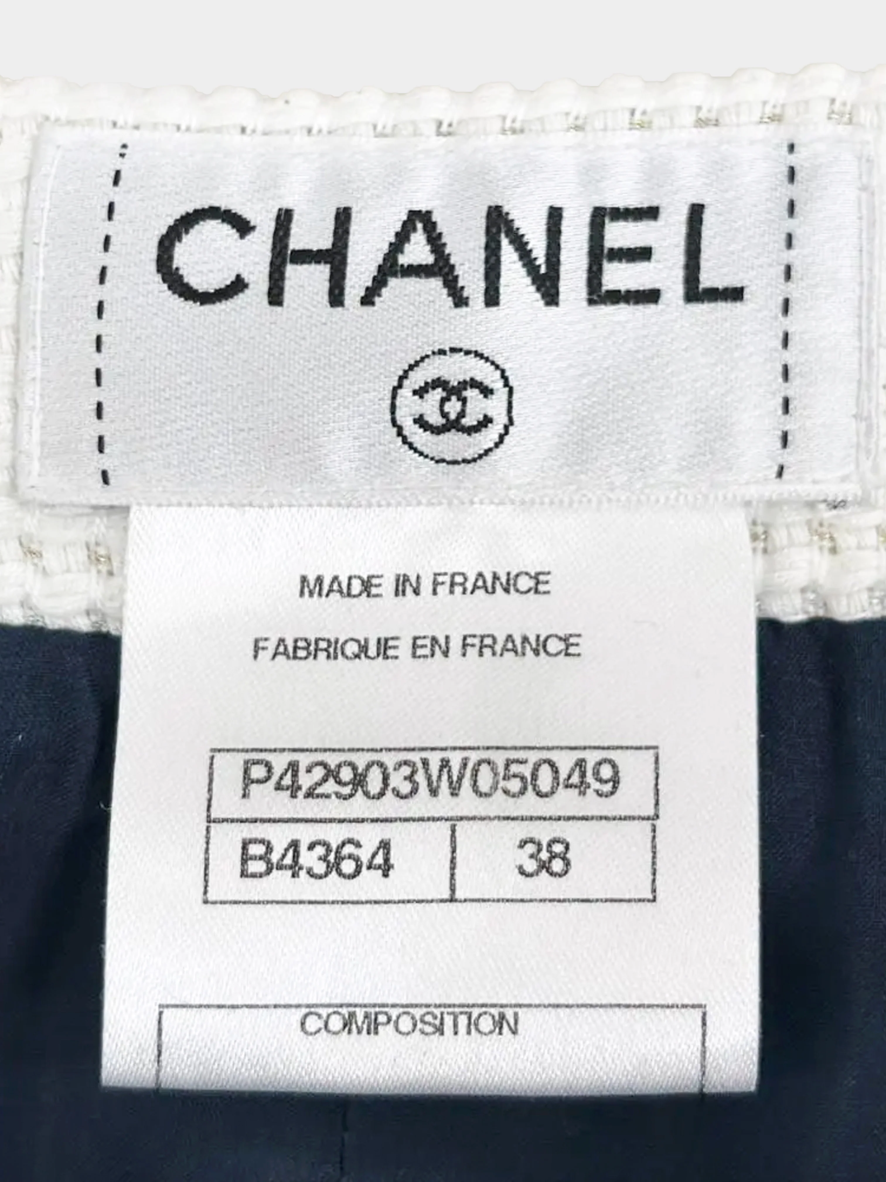 Chanel Resort 2012 Navy and White Waffle Knit Jacket and Skirt Set - Image 6