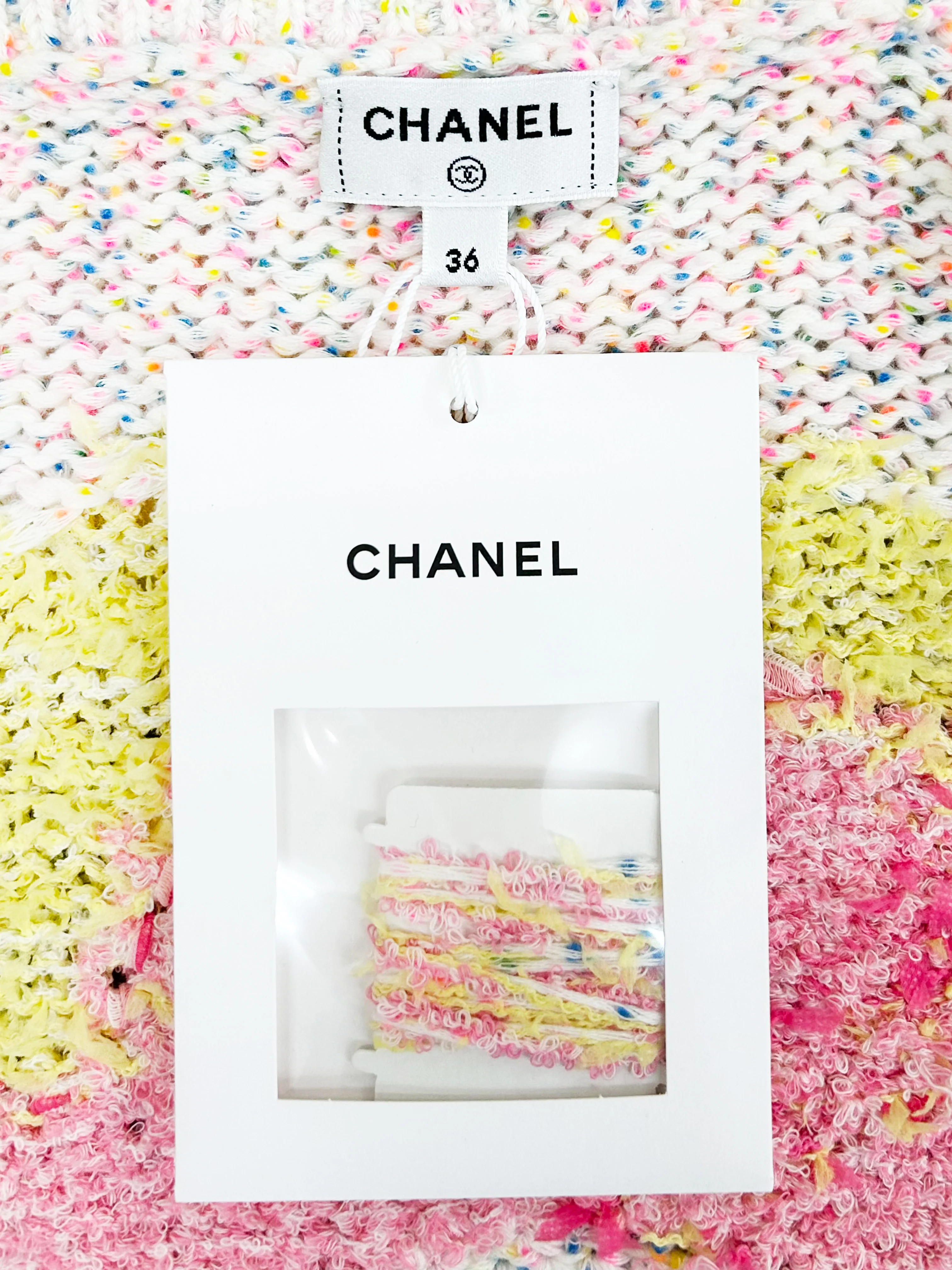 Chanel Resort 2024 LOVE COCO Cotton Candy Striped Knit Jacket - Image 6