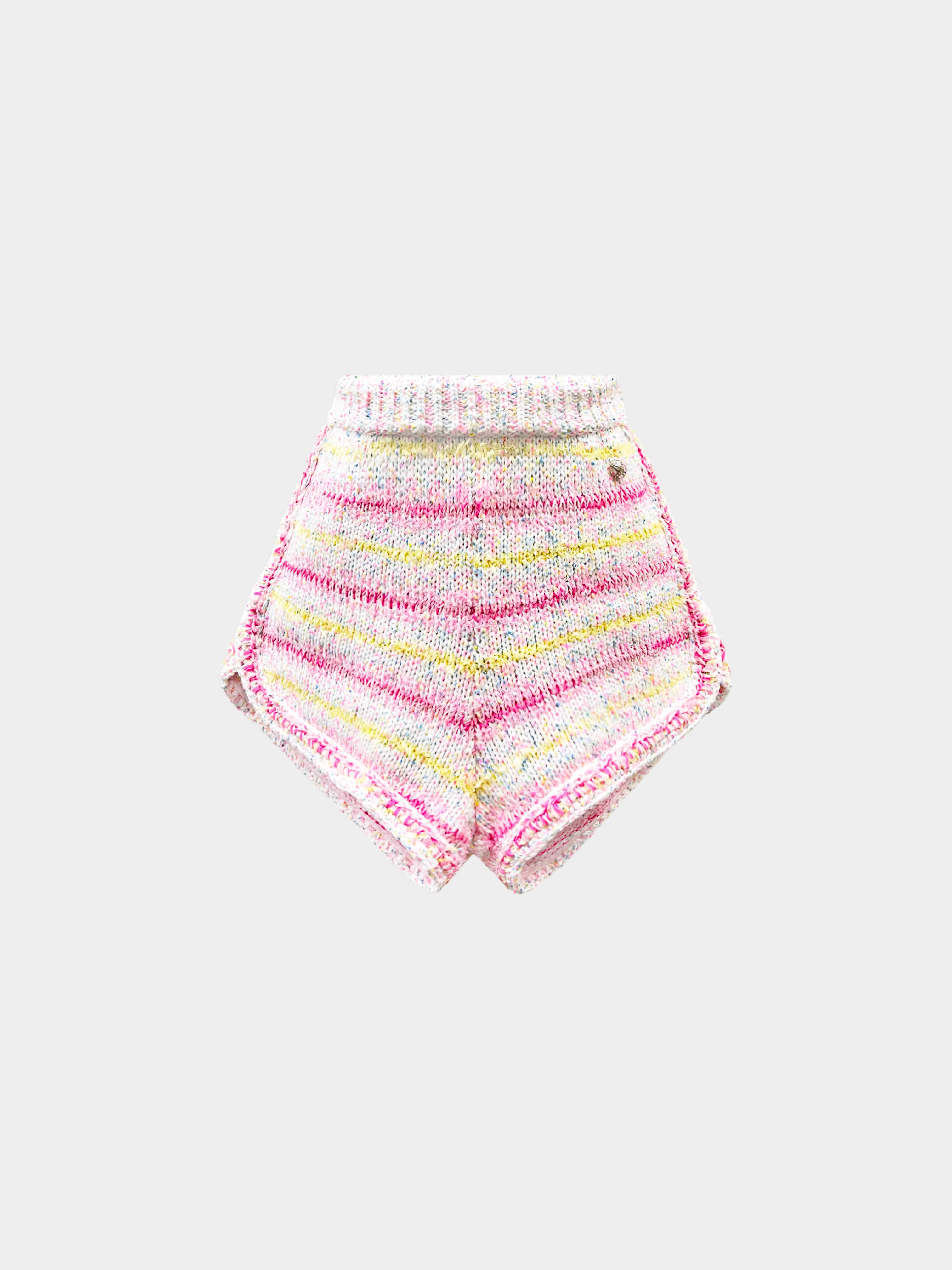 Chanel Resort 2024 LOVE COCO Cotton Candy Striped Knit Shorts