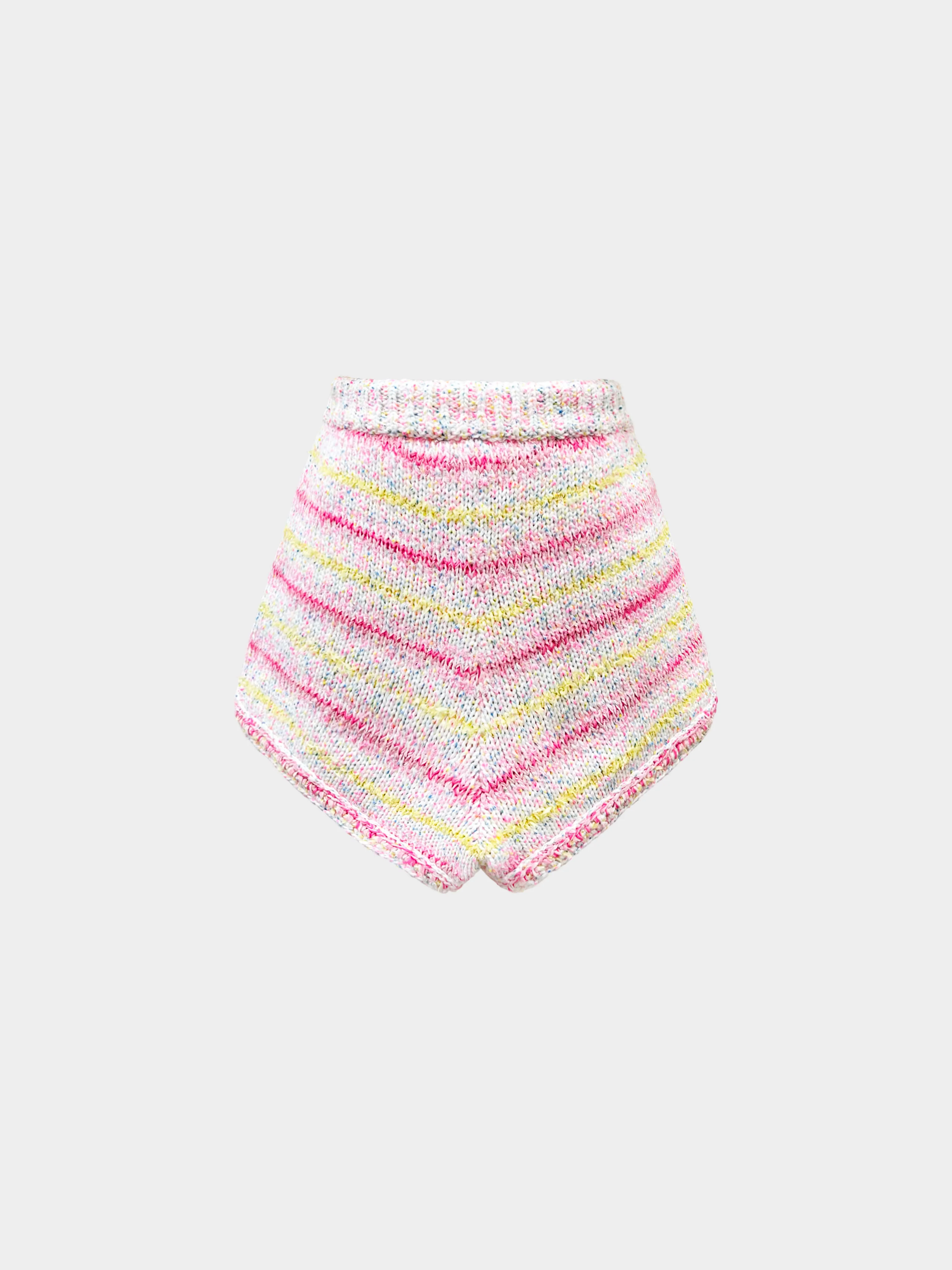 Chanel Resort 2024 LOVE COCO Cotton Candy Striped Knit Shorts - Image 2