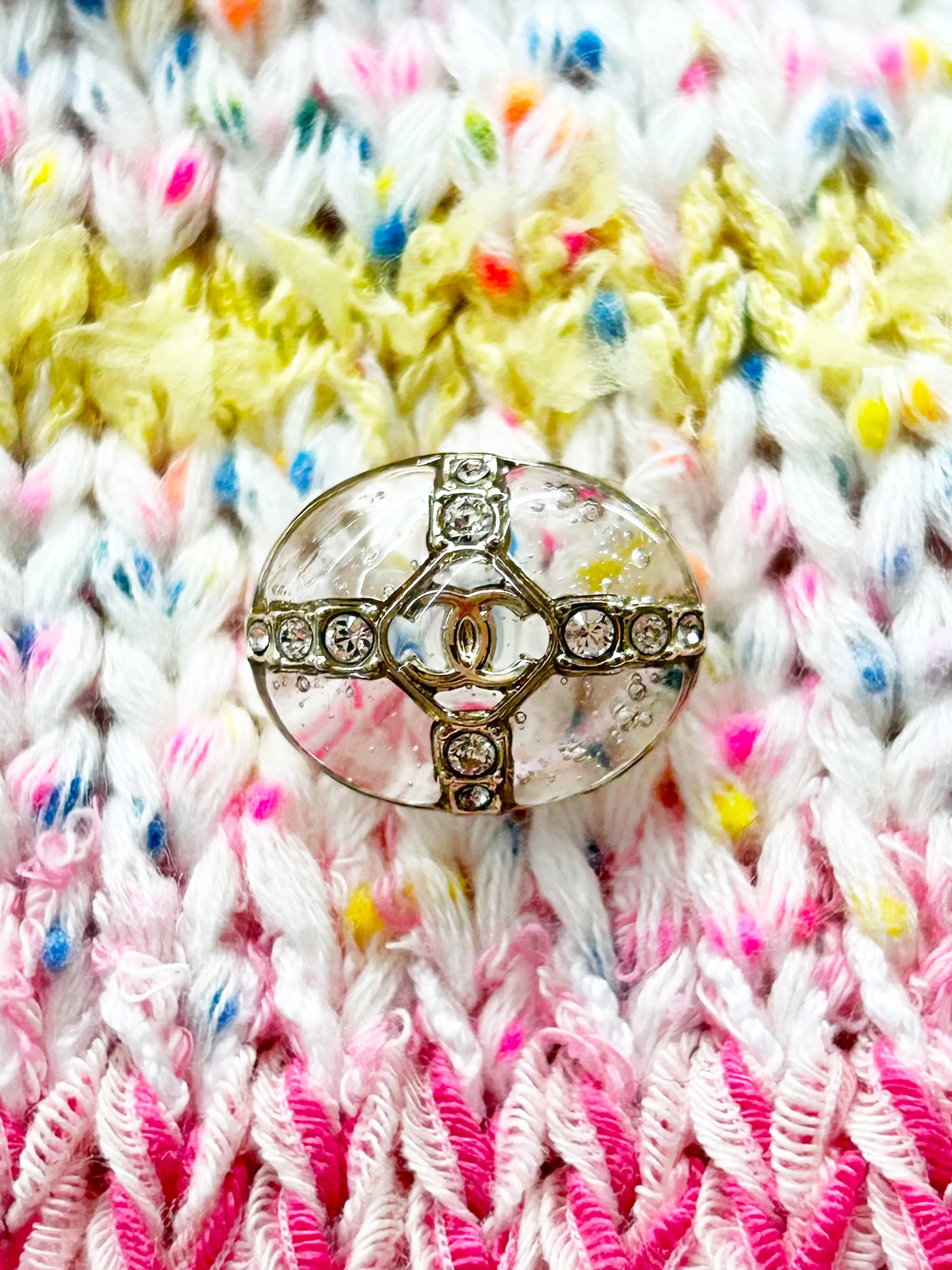 Chanel Resort 2024 LOVE COCO Cotton Candy Striped Knit Shorts - Image 5