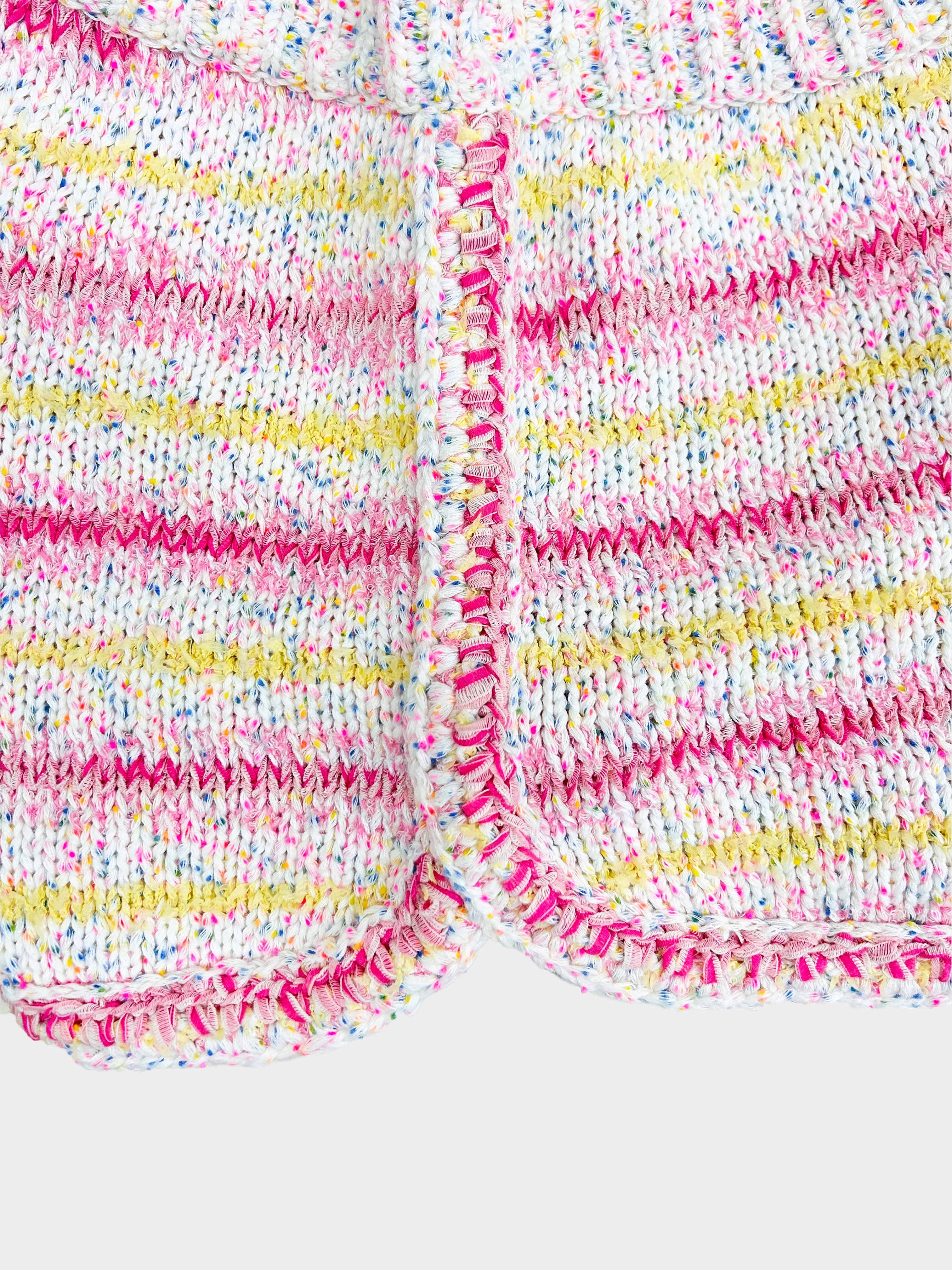 Chanel Resort 2024 LOVE COCO Cotton Candy Striped Knit Shorts - Image 6