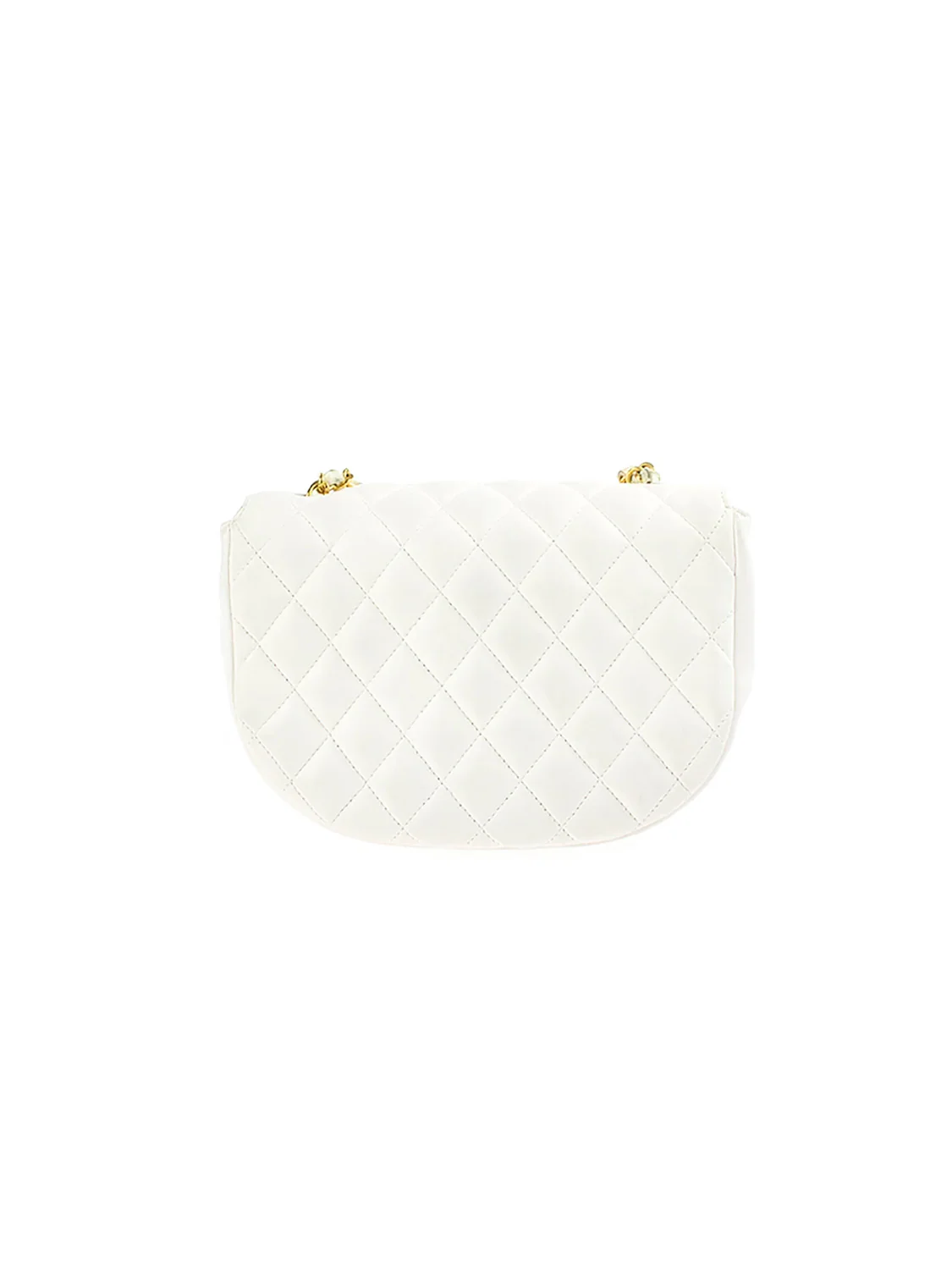 Chanel Rounded White Flap Bag - Image 2