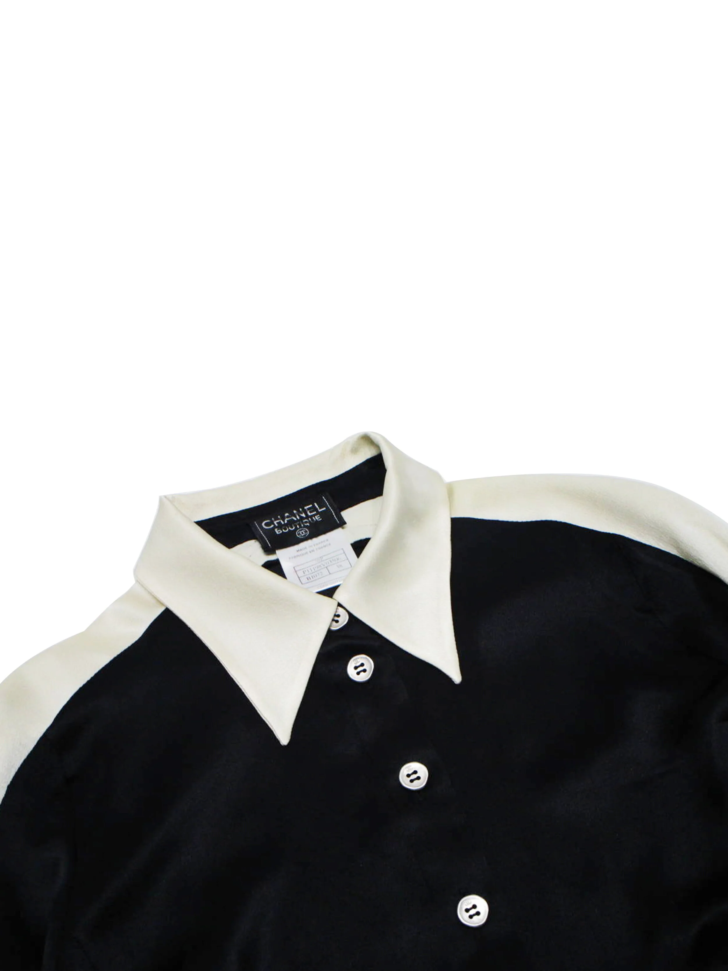 Chanel Silk Black and White Shirt - Image 3