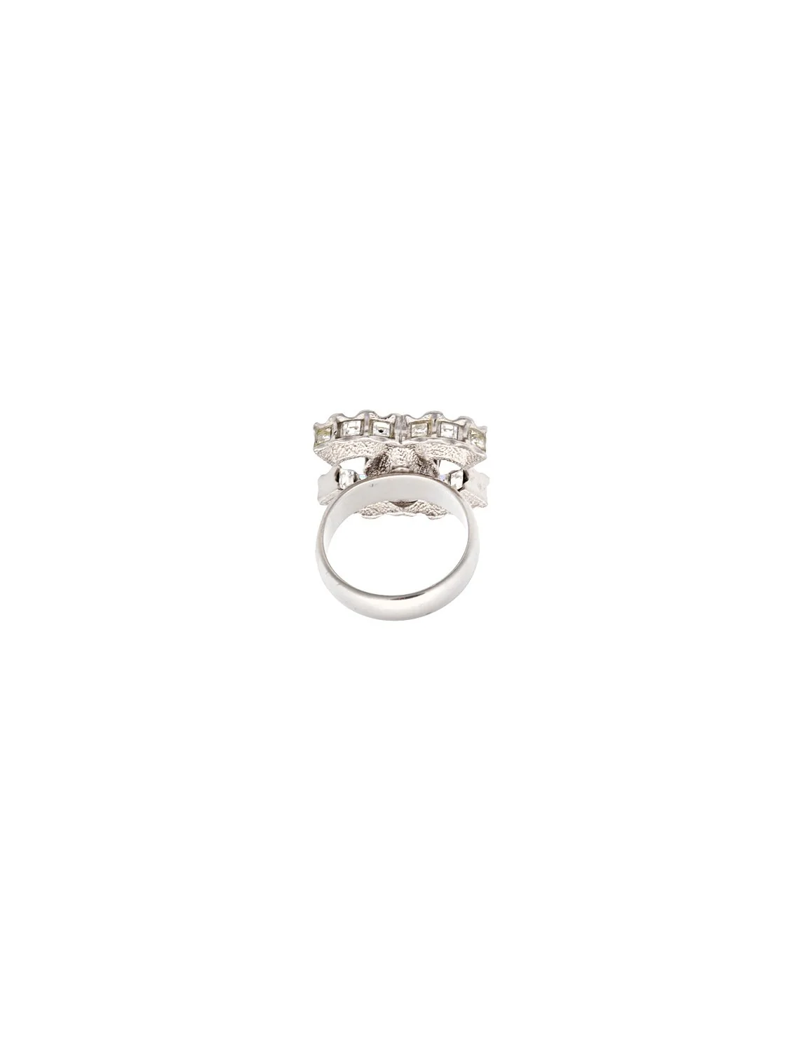 Chanel Silver CC Rhinestone Ring - Image 3