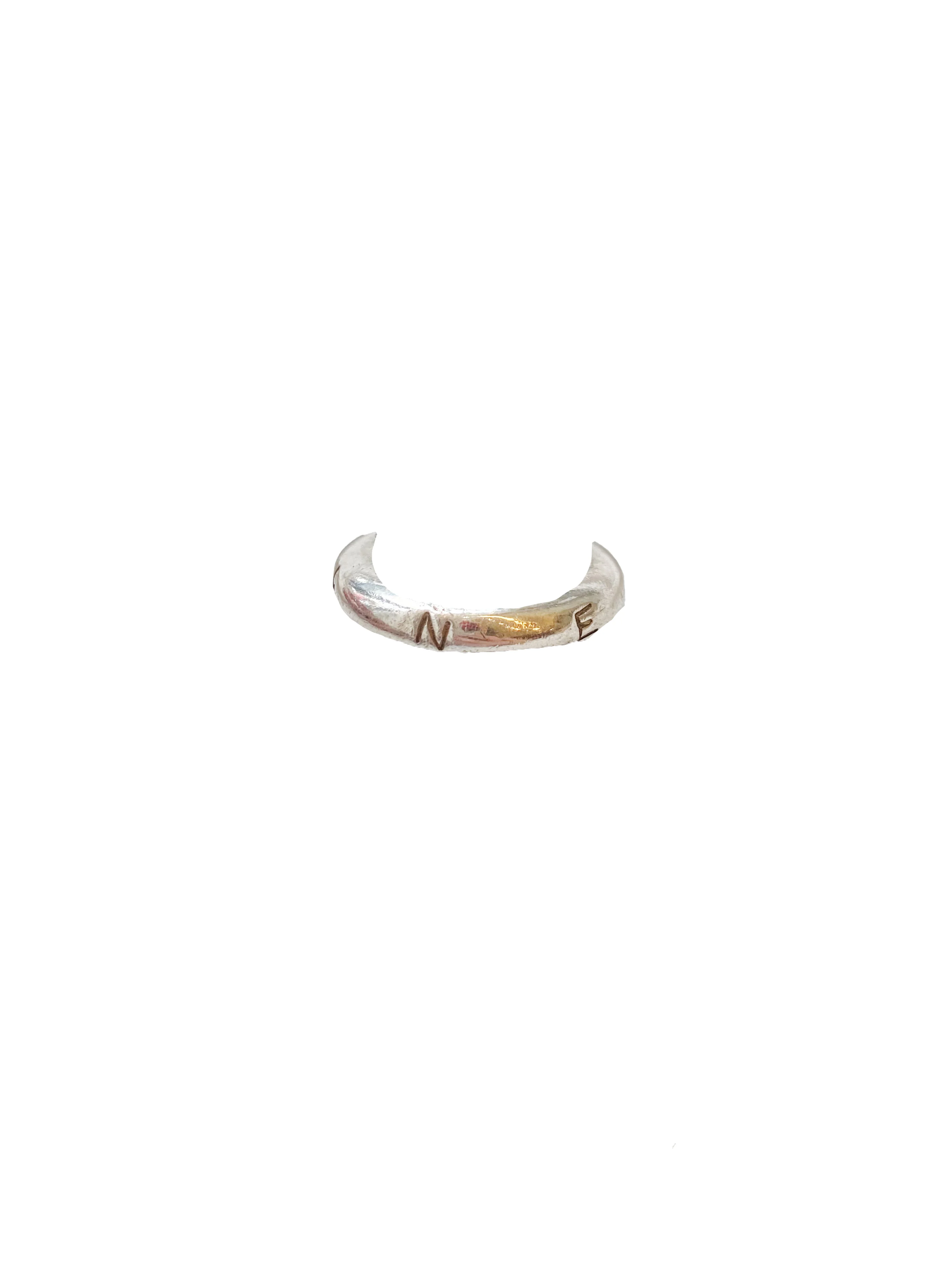 Chanel 2000s Sterling Silver Logo Engraved Ring - Image 3