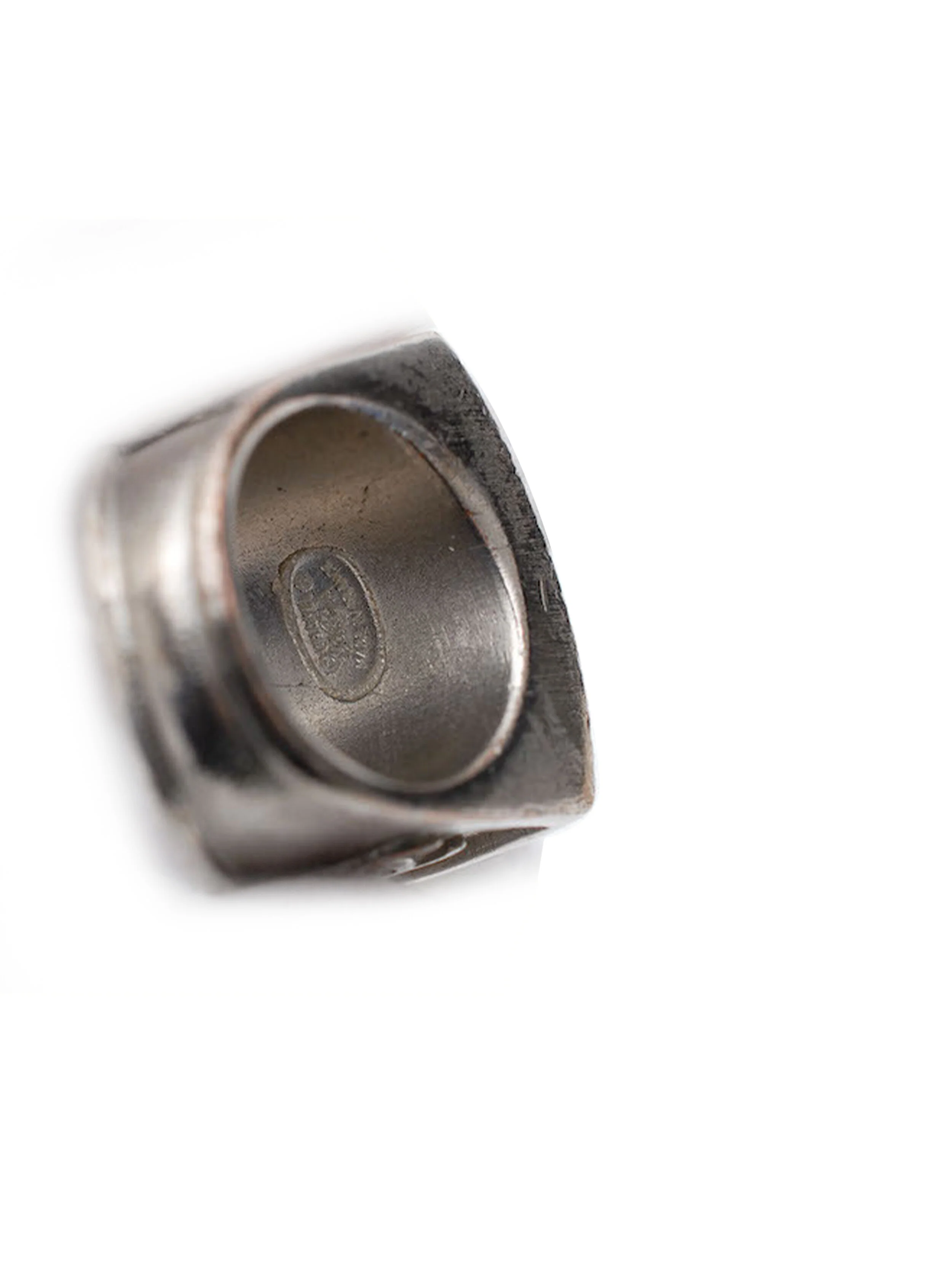 Chanel Silver Plate Rhinestone Ring - Image 4