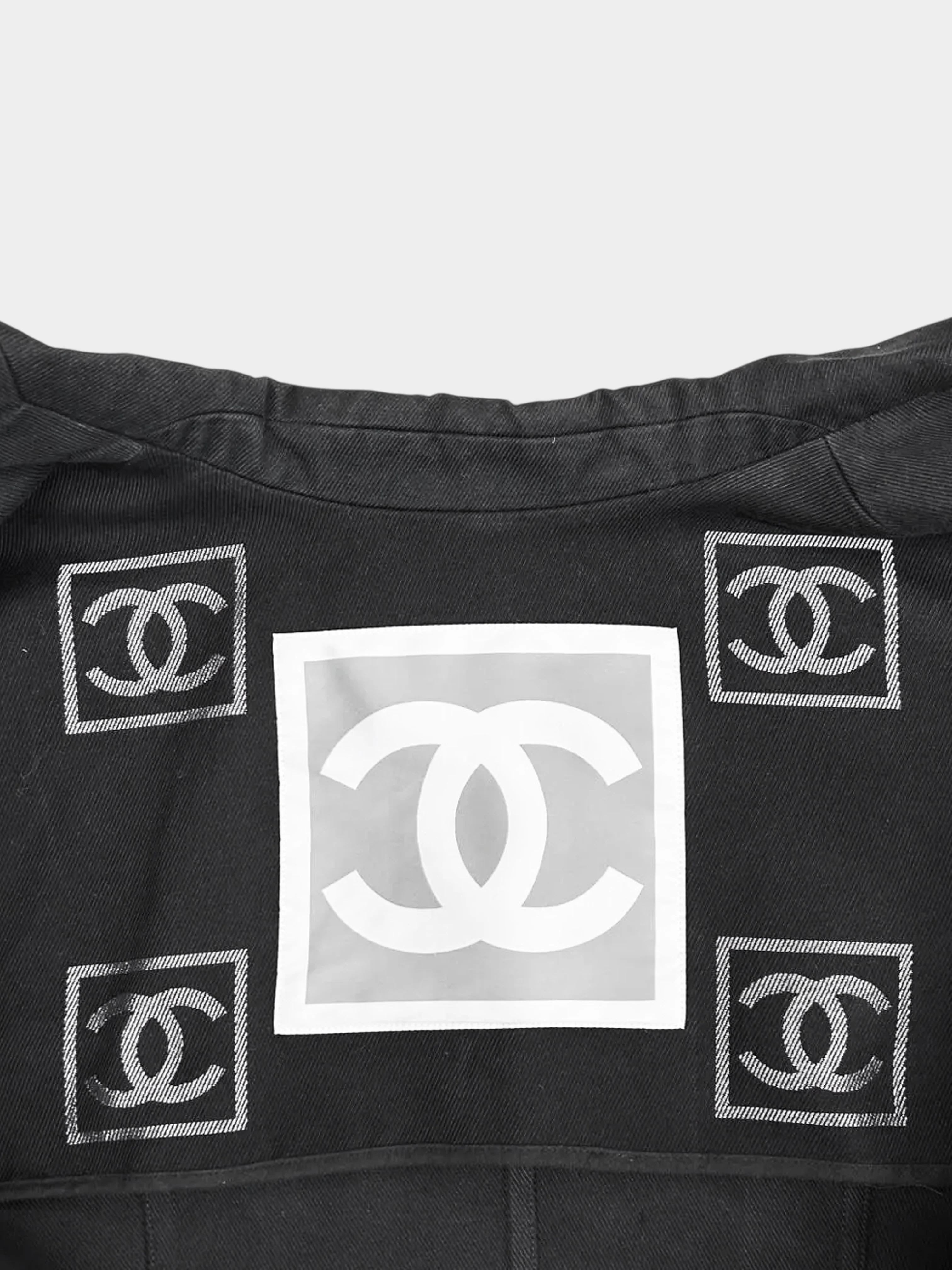 Chanel Sport 2006 Black Cotton Jacket with Leather Trim - Image 5