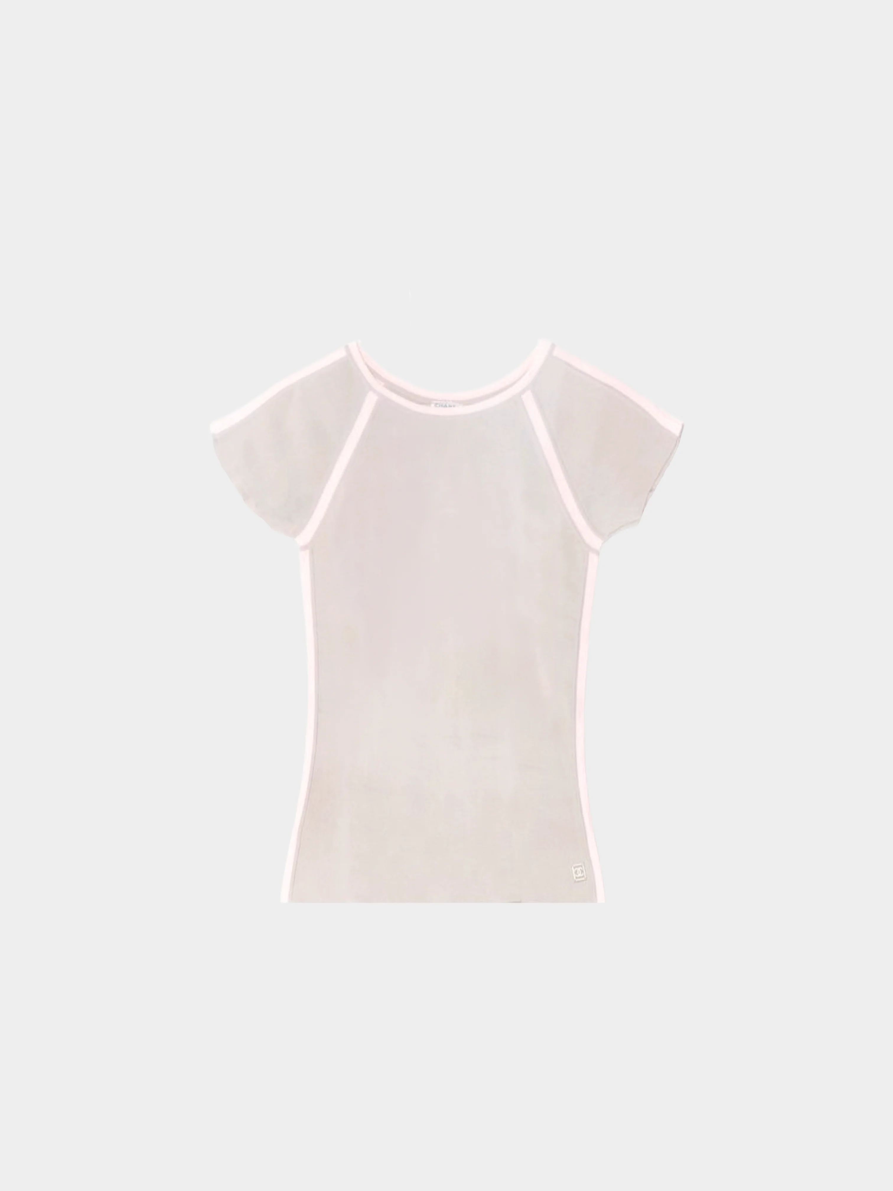 Chanel Sports 2000s Grey Cotton Short Sleeve Shirt