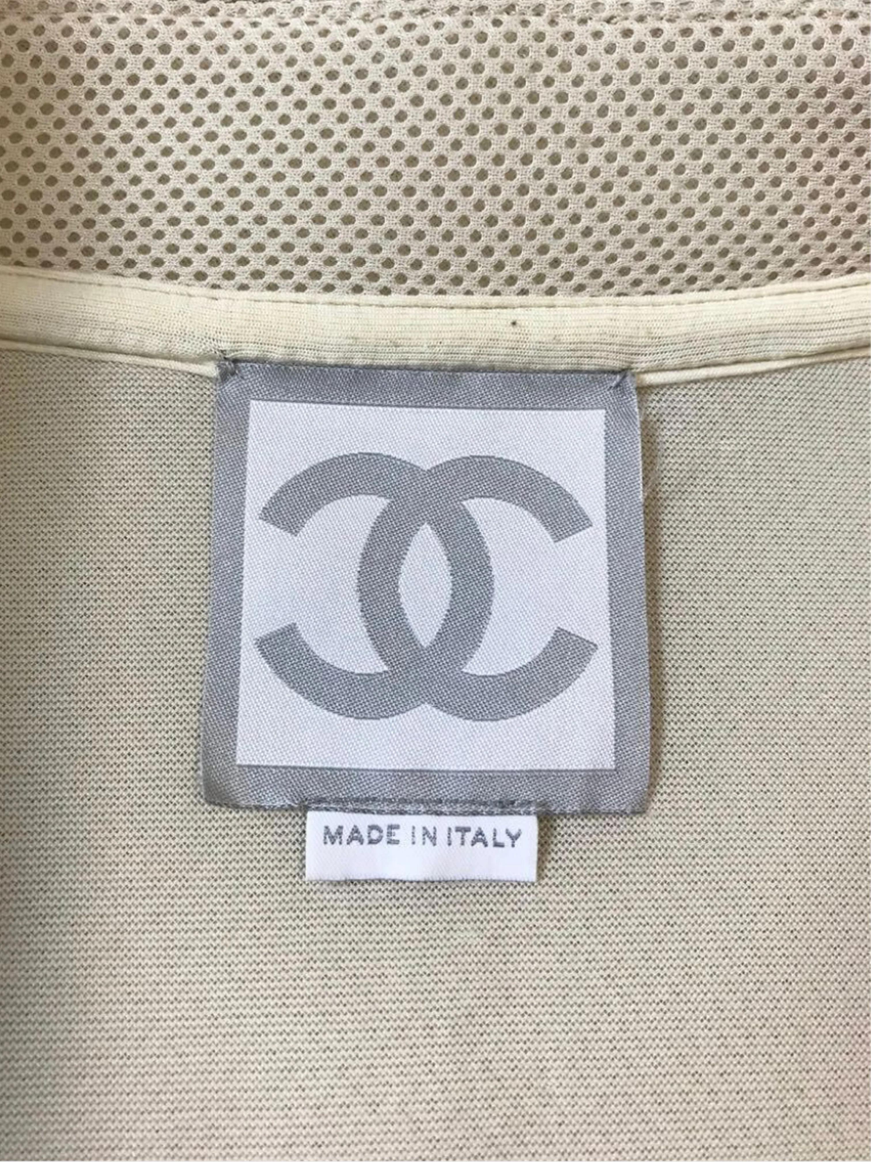 Chanel Sports 2003 Beige Mesh Zip Up Jacket - Image 2