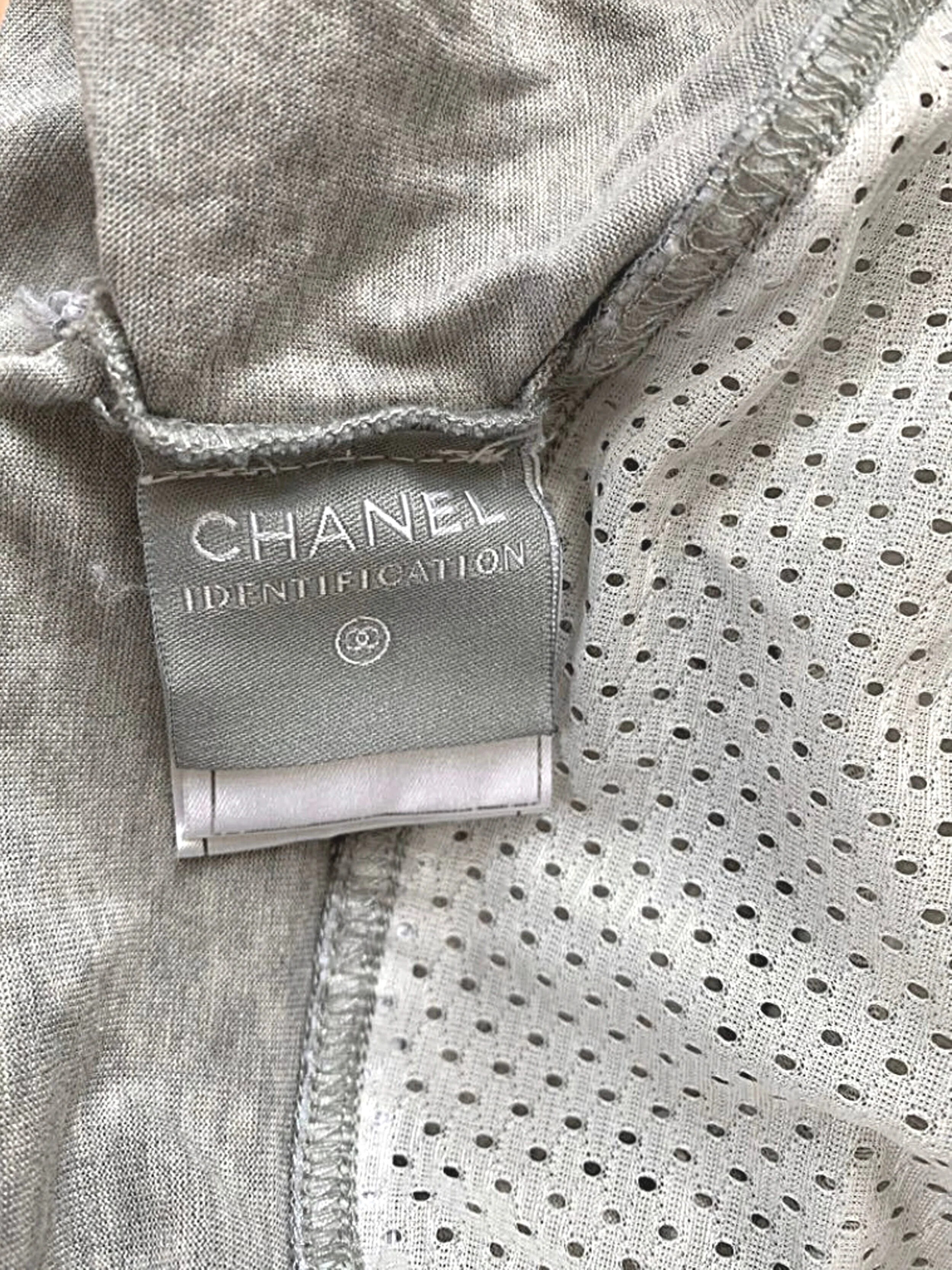 Chanel Sports Gray Jersey/Cotton Tank - Image 3