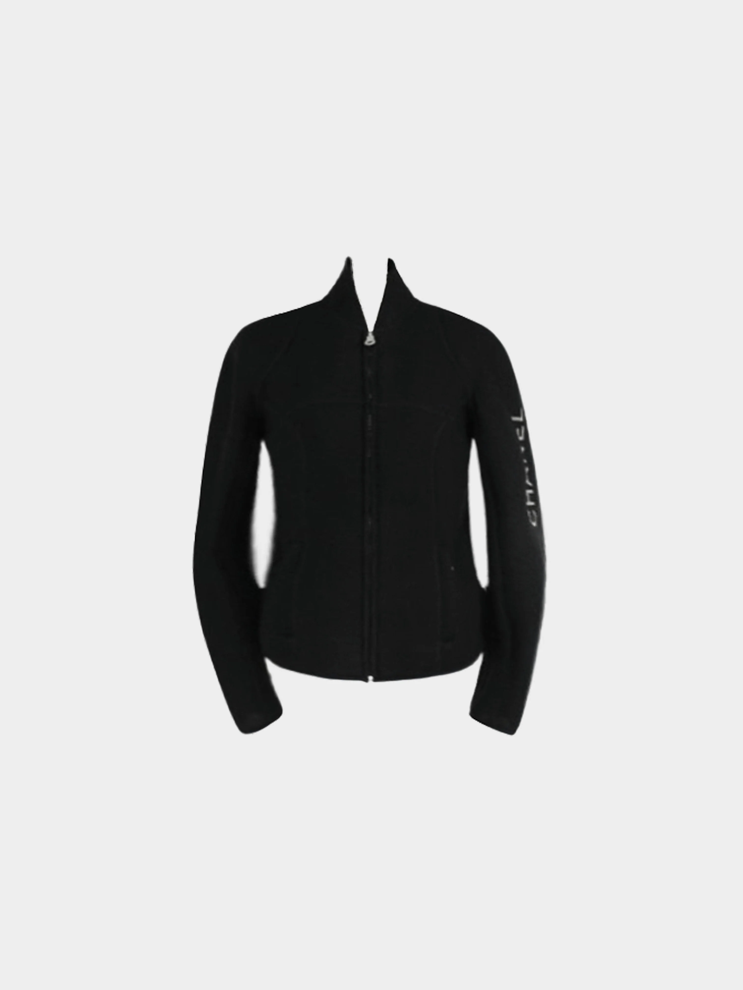 Chanel Sports Line 2003 Black Perforated Mesh Zip-up Jacket