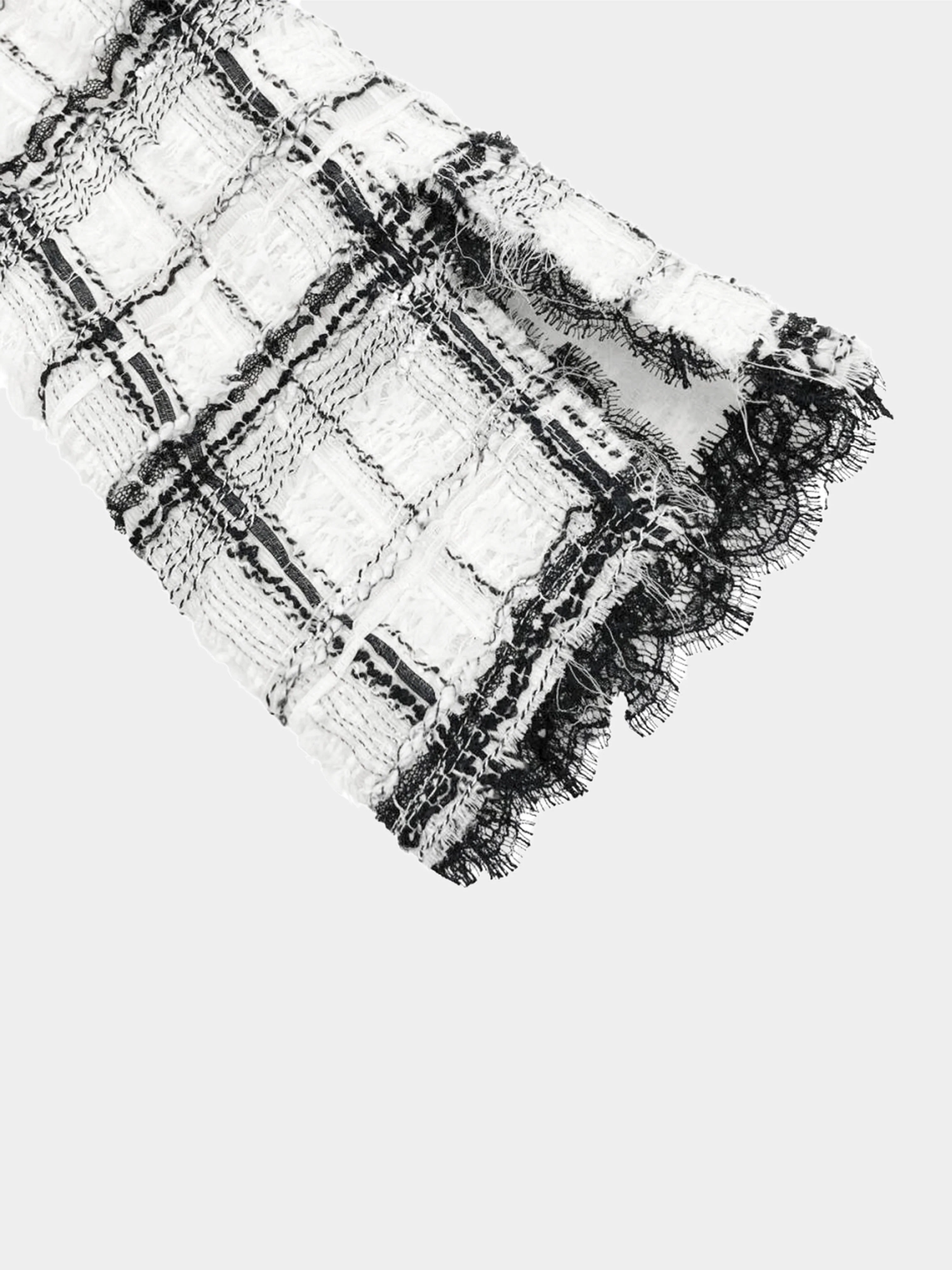 Chanel Spring 2005 Black and White Tweed Long Coat - Image 3