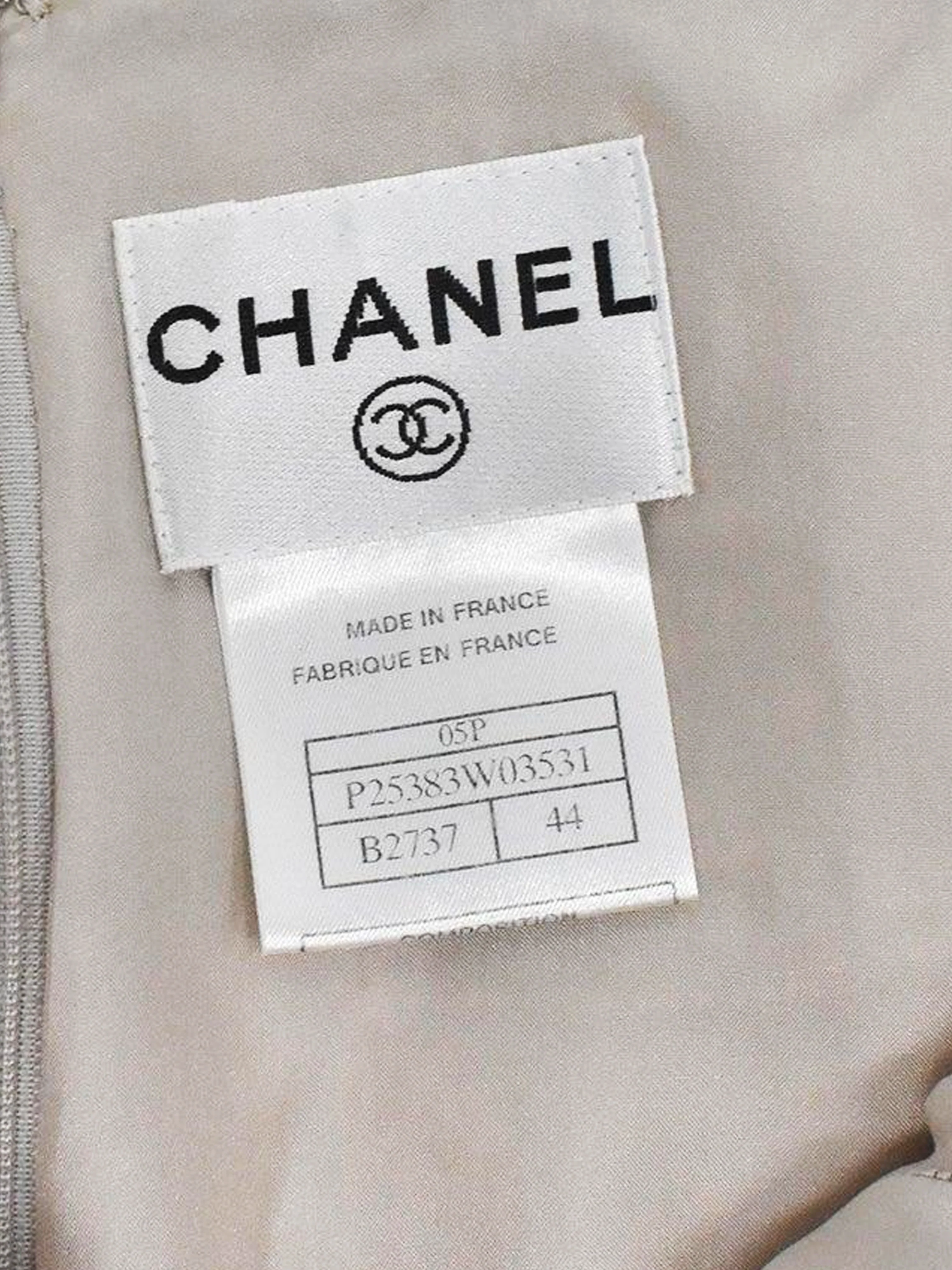 Chanel Spring 2005 Tweed Chiffon Bodice Dress - Image 3