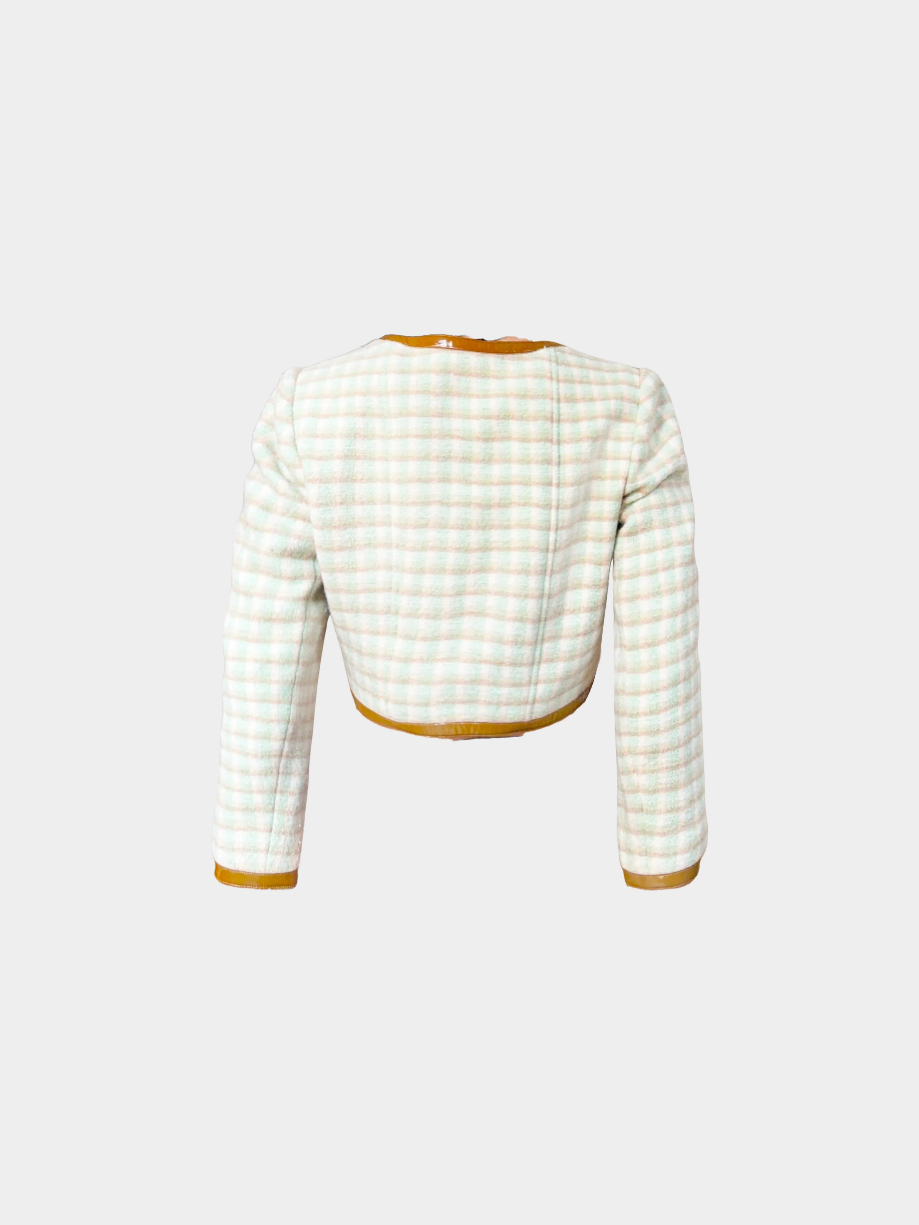 Chanel FW 2001 Check Pattern Cropped Jacket - Image 2