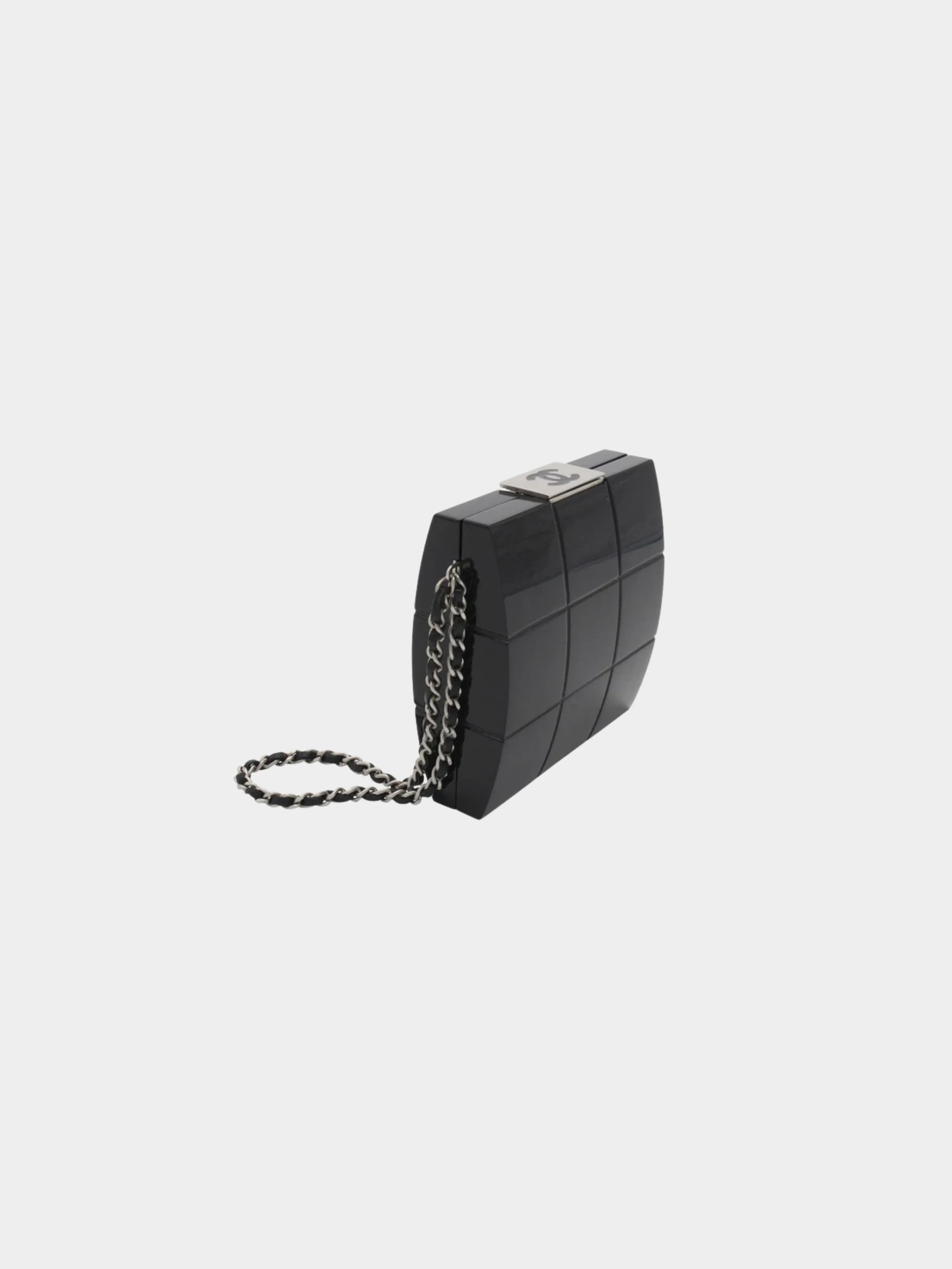 Chanel SS 2002 Black Lucite Minaudiere Clutch - Image 3