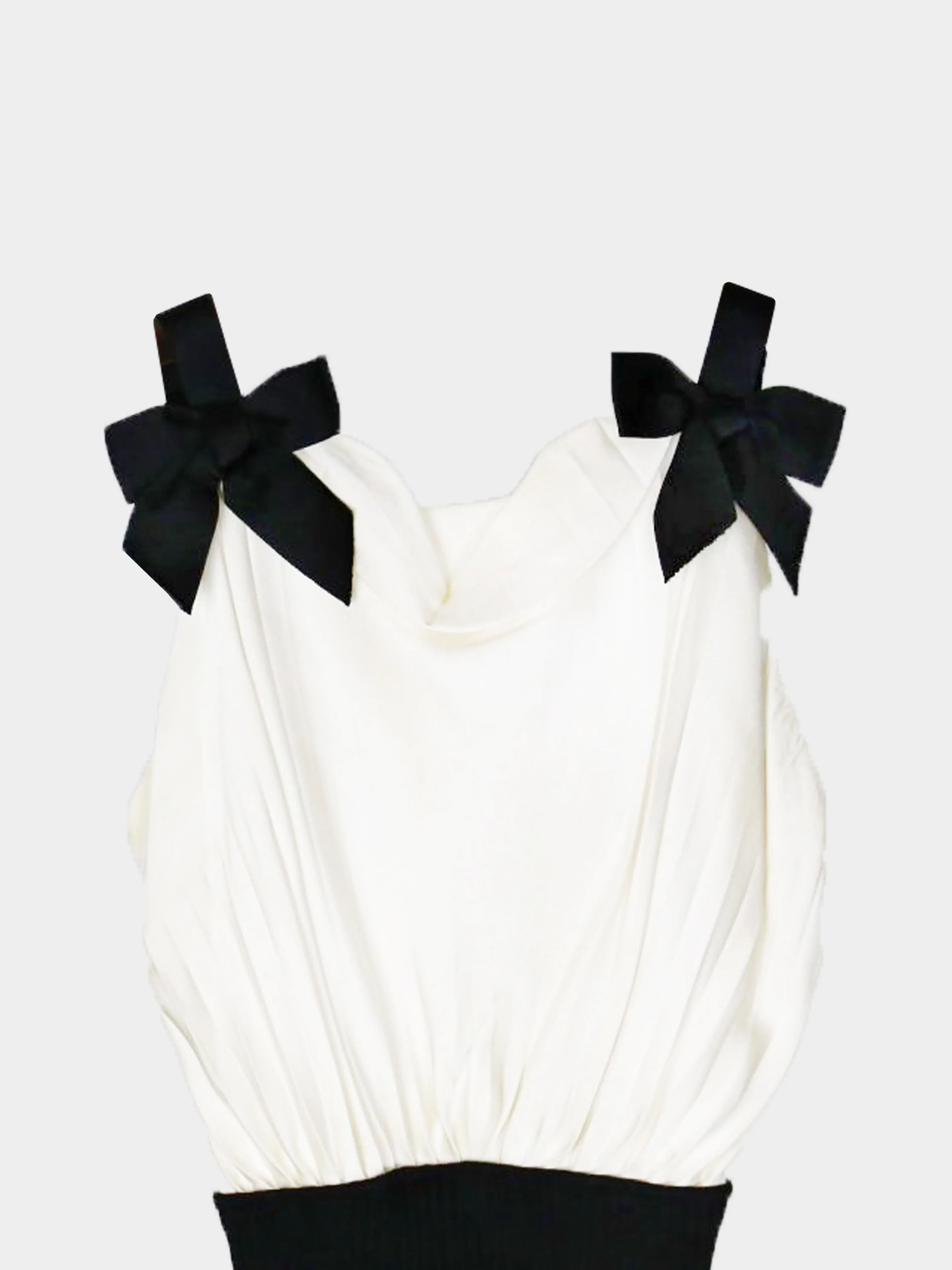 Chanel SS 2005 Two-tone Silk Top with Ribbons - Image 3