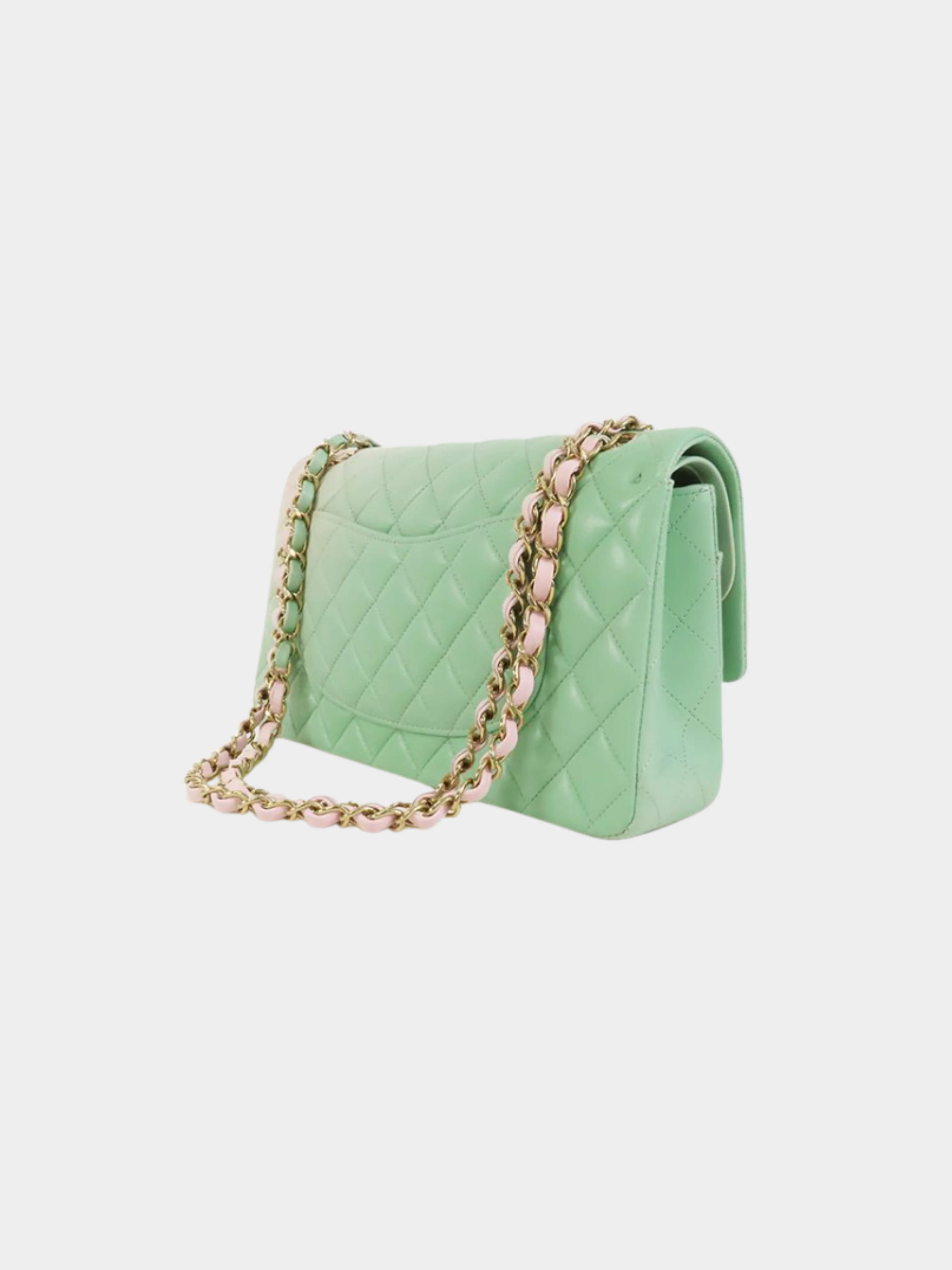 Chanel SS 2024 Green and Purple Pastel Ombre Diamond Quilt Flap Bag - Image 2