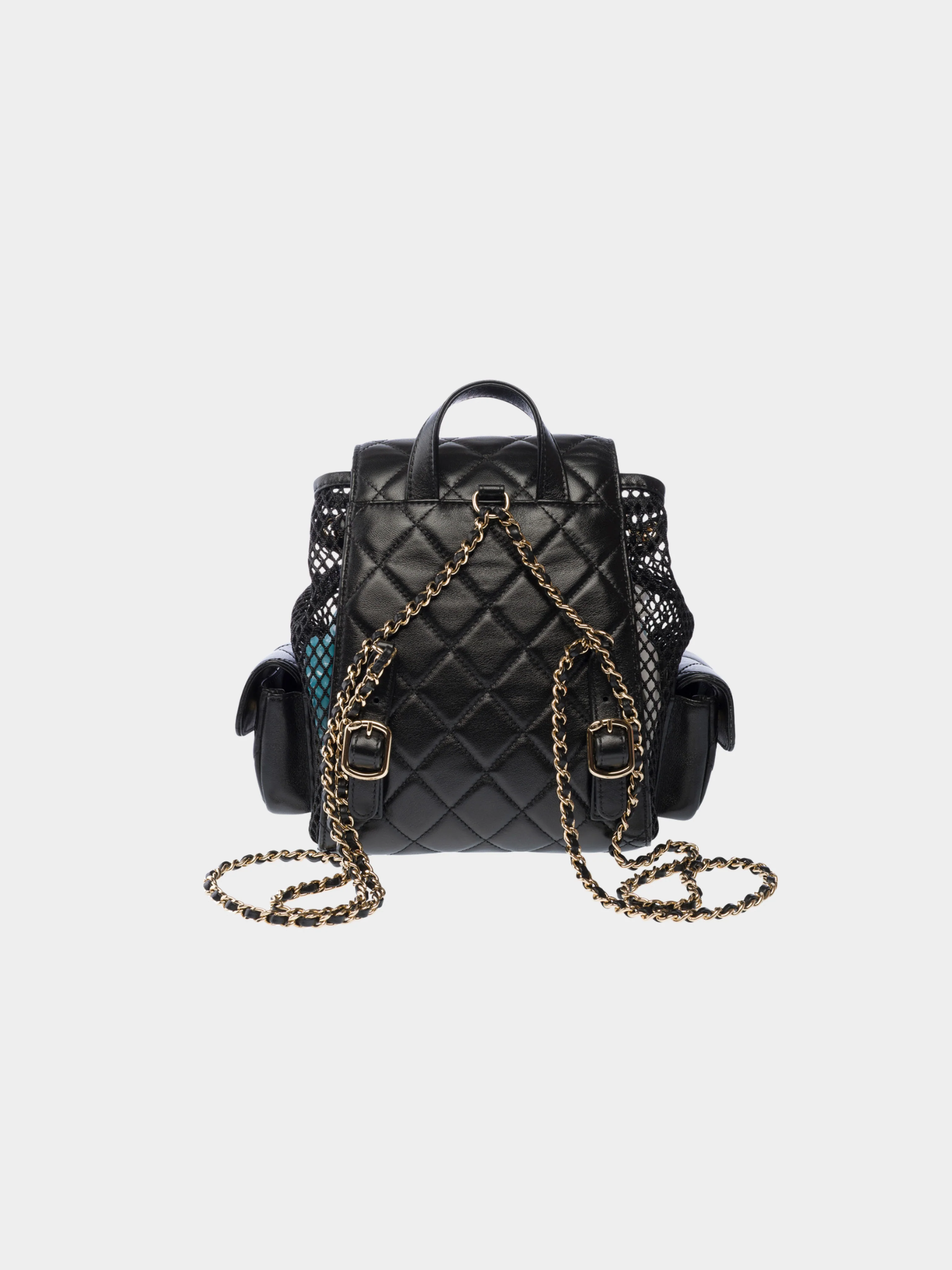 Chanel SS 2025 Black Leather Mesh Backpack - Image 2