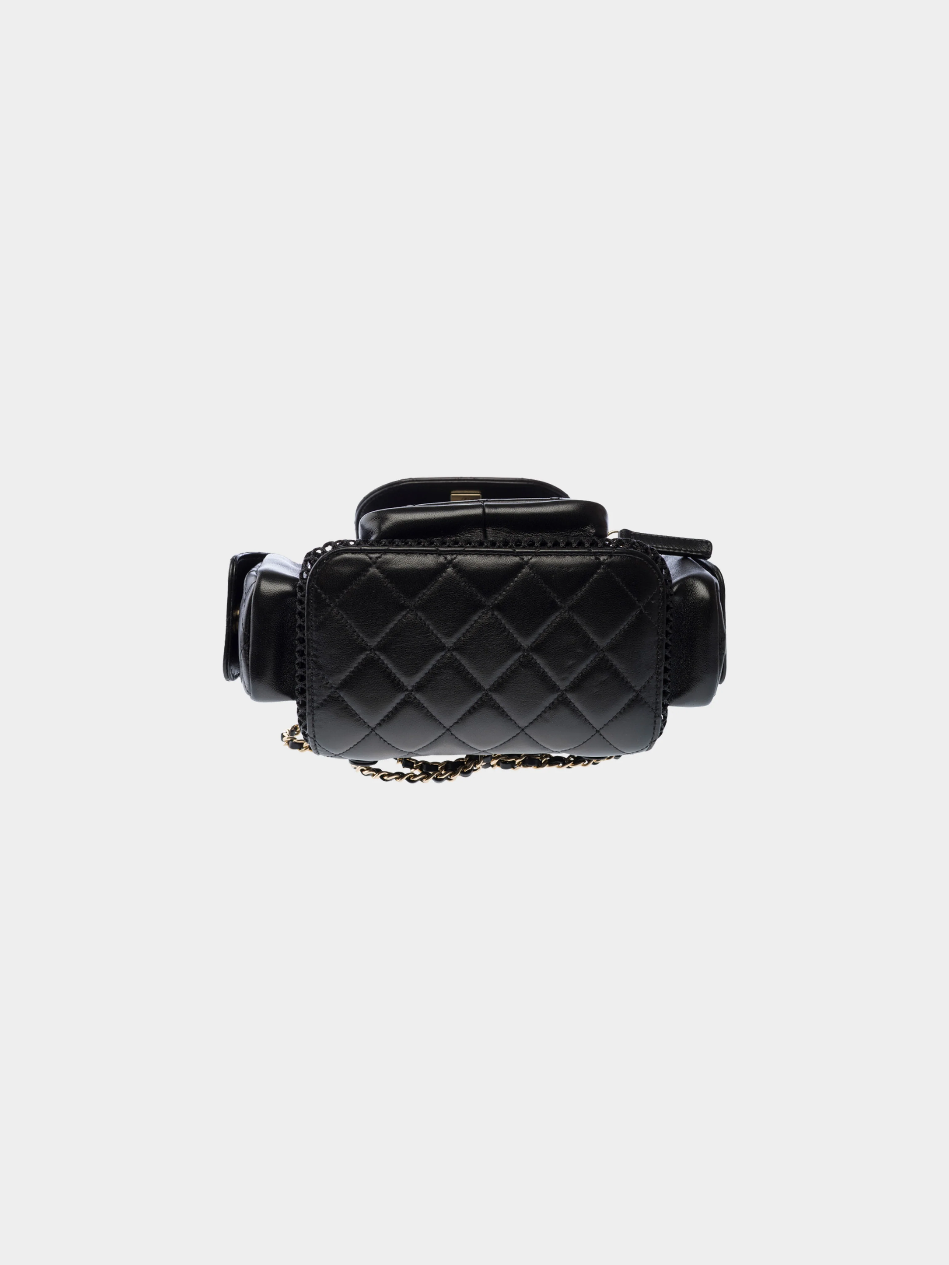 Chanel SS 2025 Black Leather Mesh Backpack - Image 3