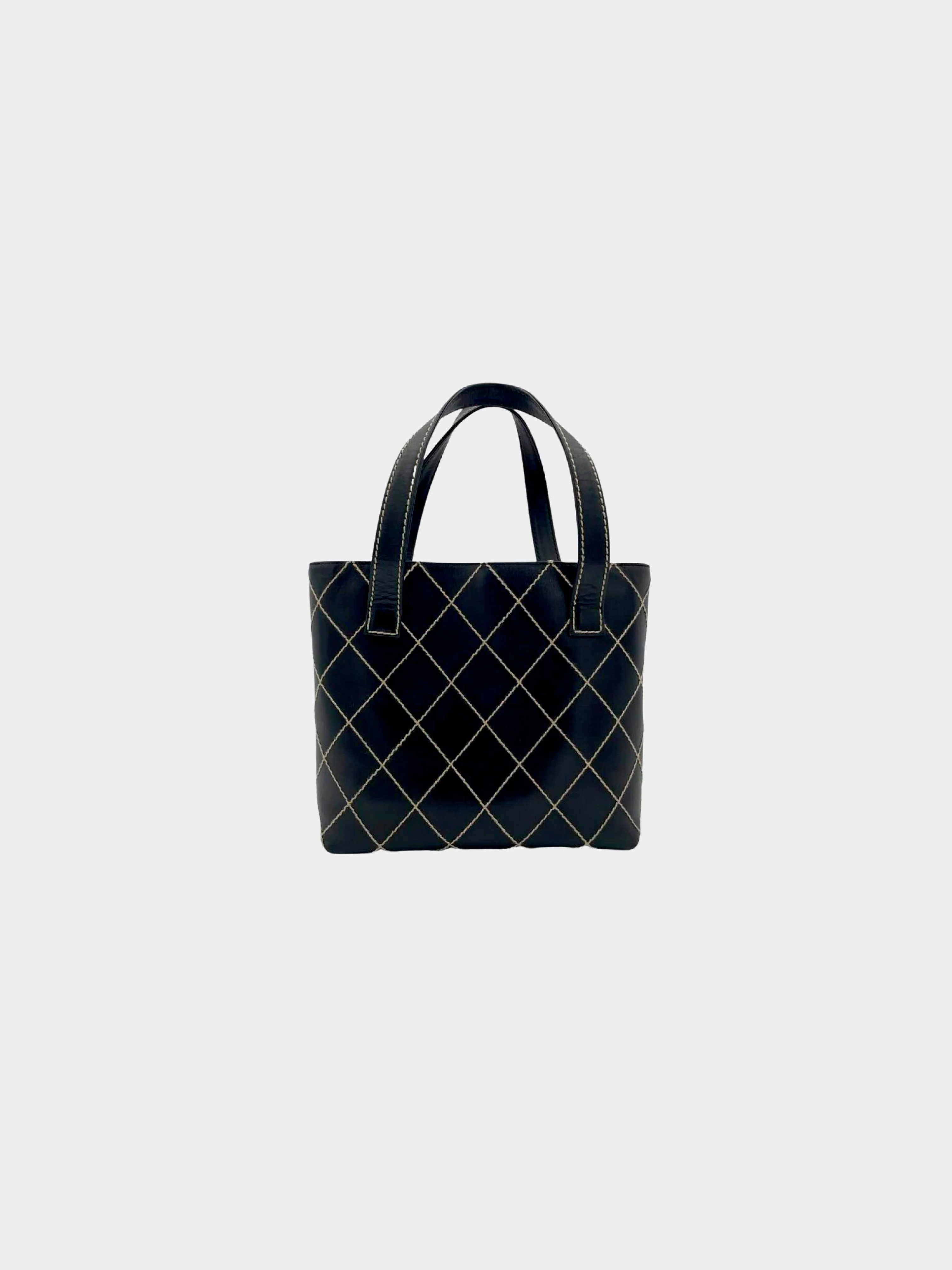 Chanel 2000s Cross Stitch Leather Bag - Image 2