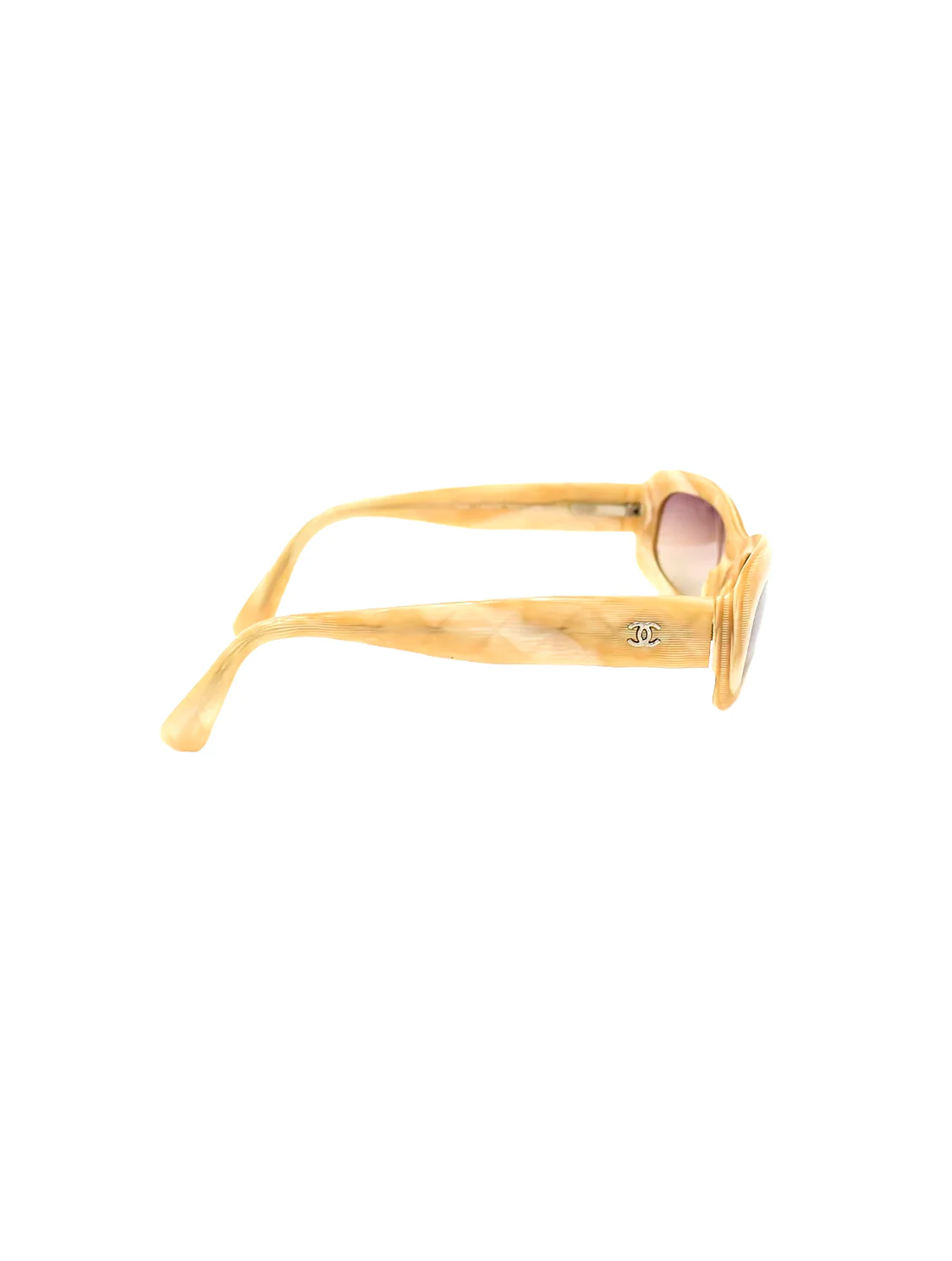 Chanel Yellow Rounded Rectangular Sunglasses - Image 2